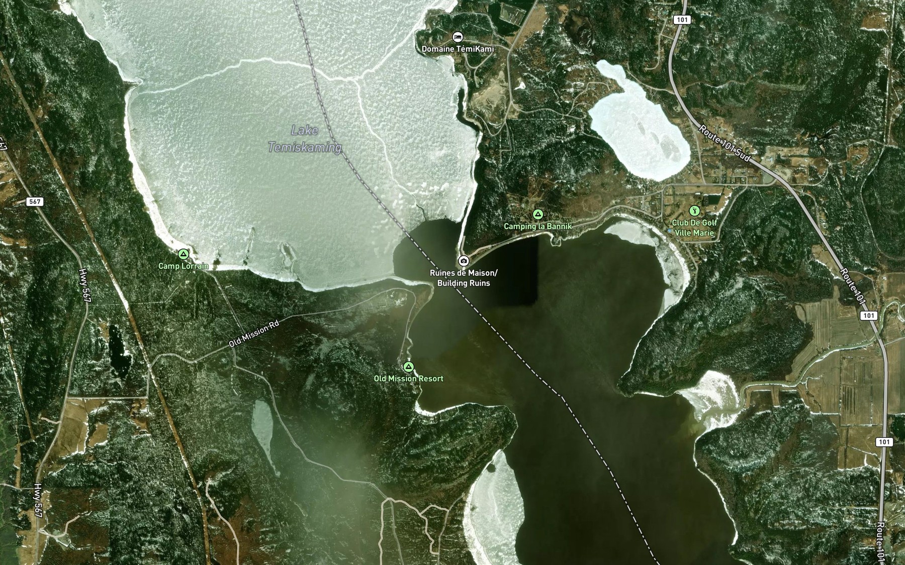 Satellite map of the Passe Opatciwanak