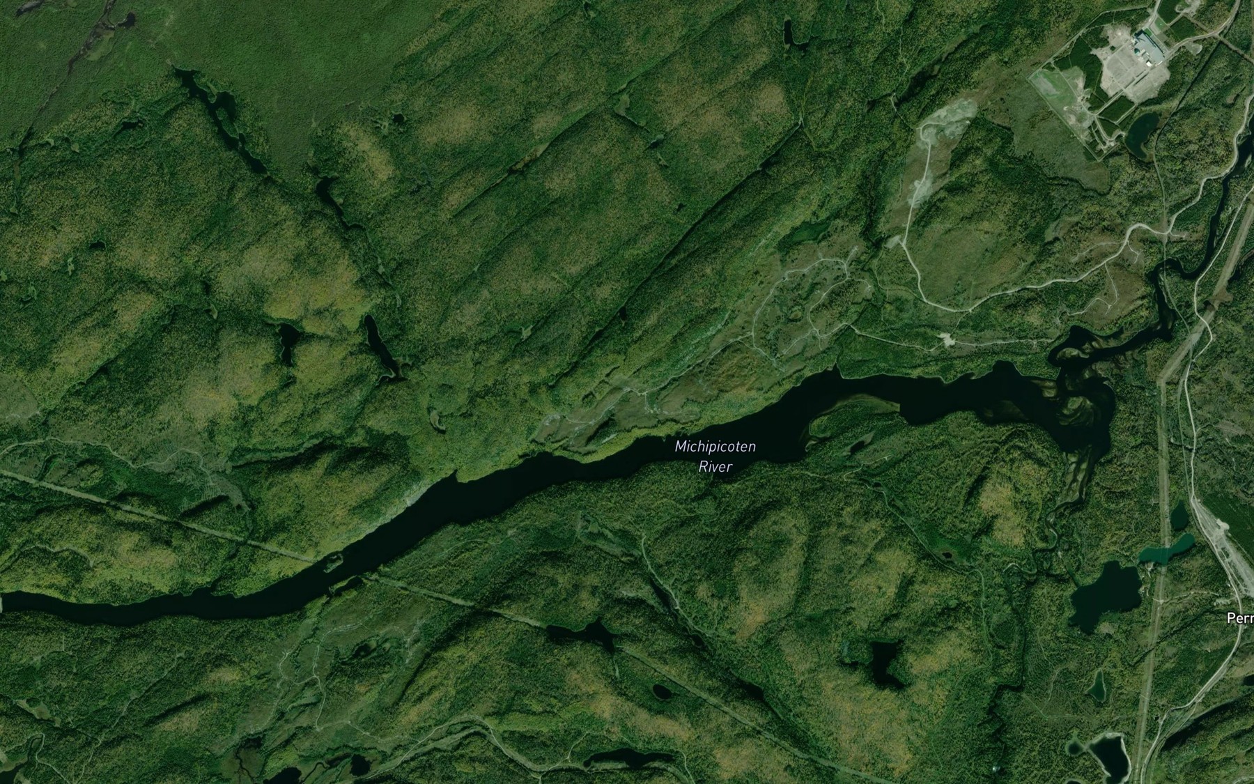 Satellite map of the Anjigami River