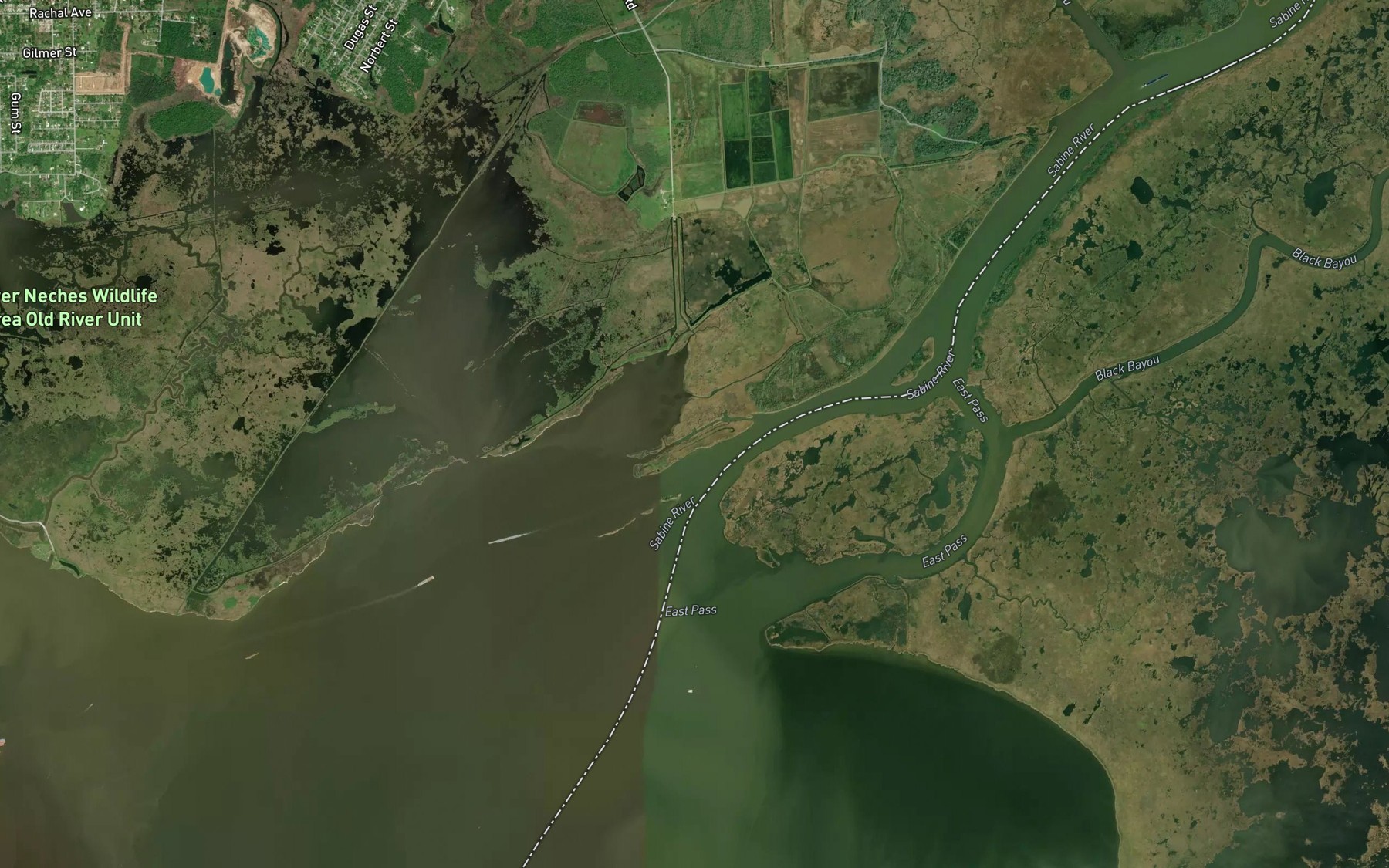 Satellite map of the Little West Pass
