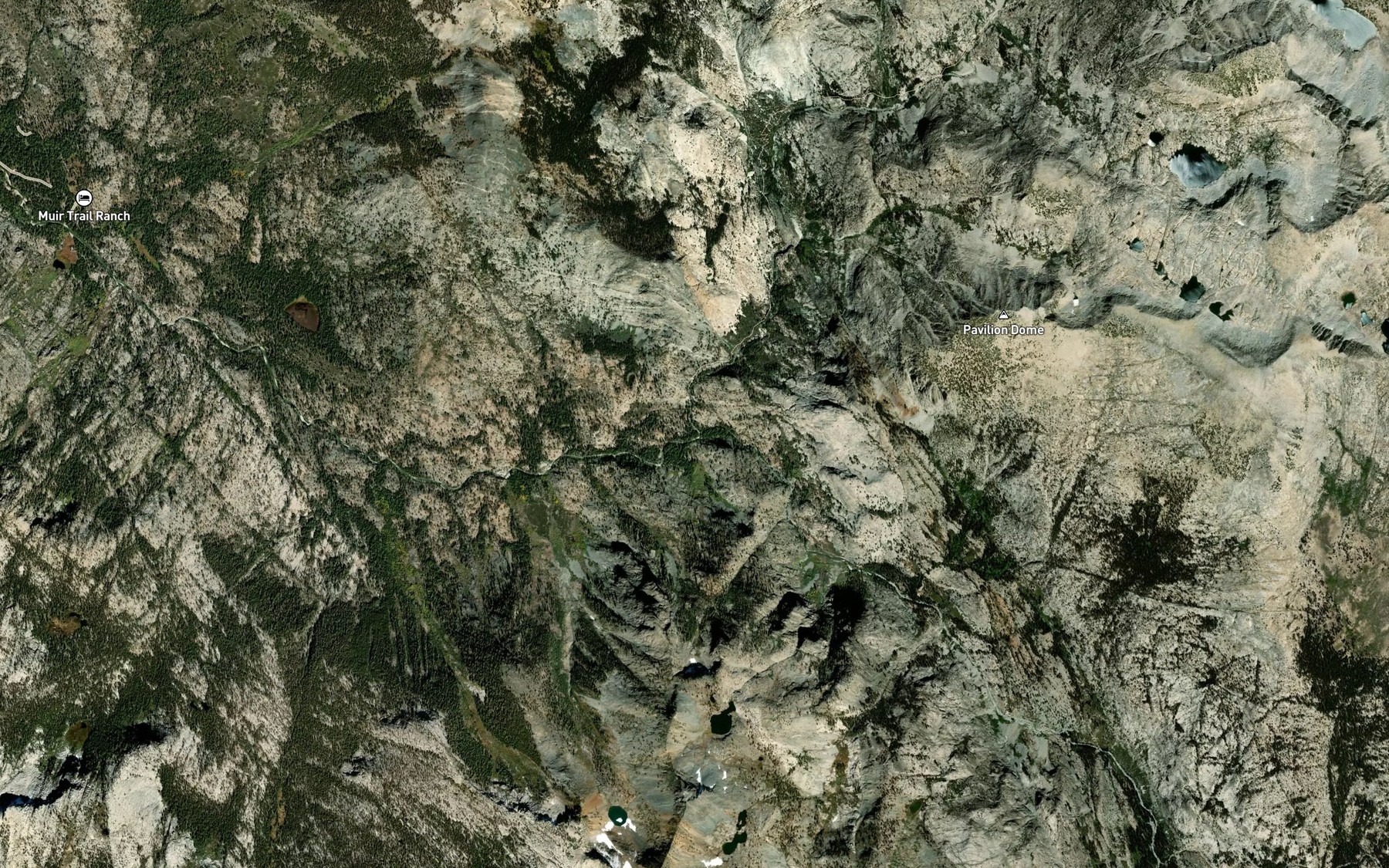 Satellite map of the Piute Creek