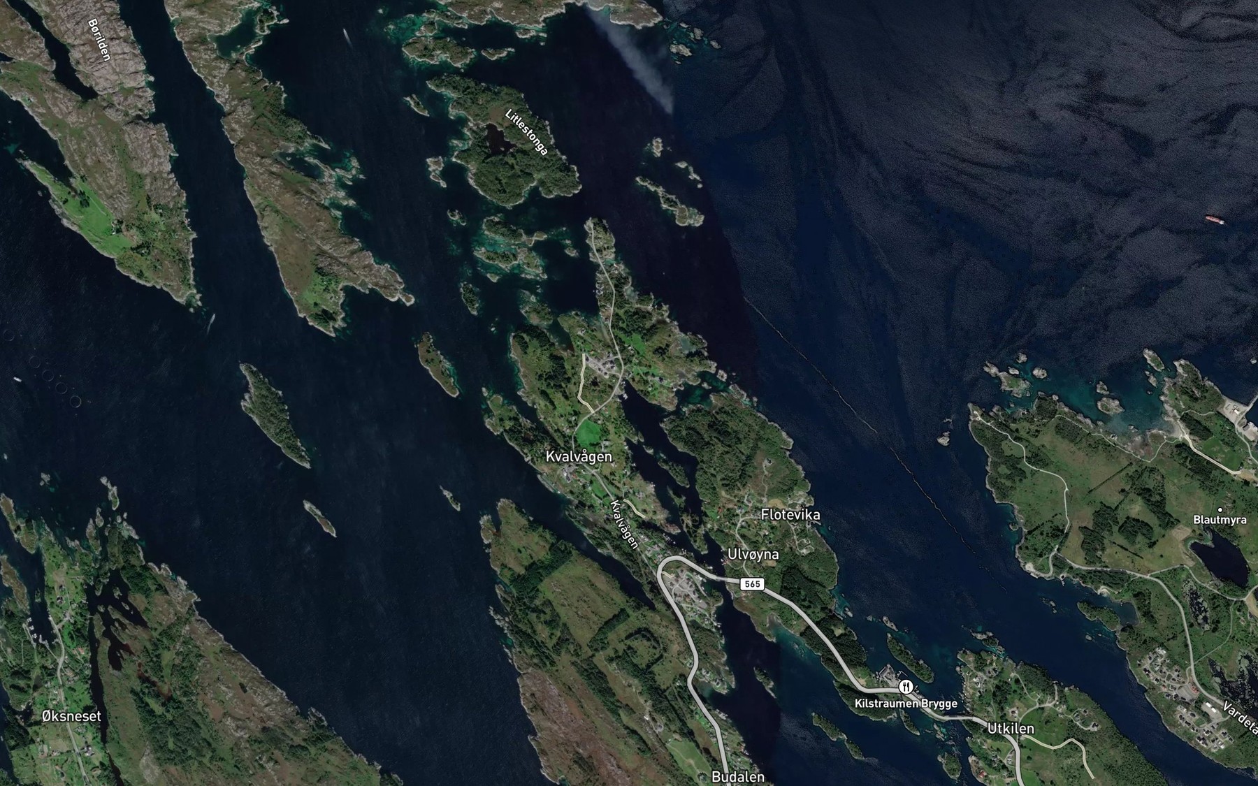 Satellite map of the Kyllaren