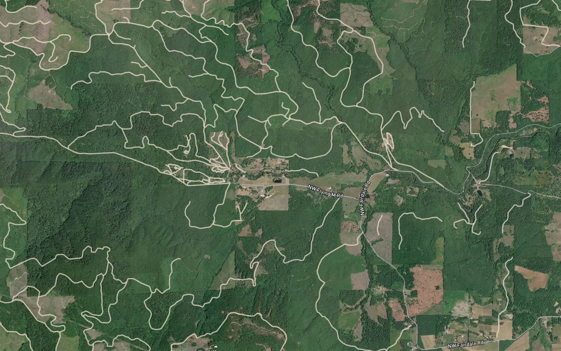 Satellite map of the Petch Creek