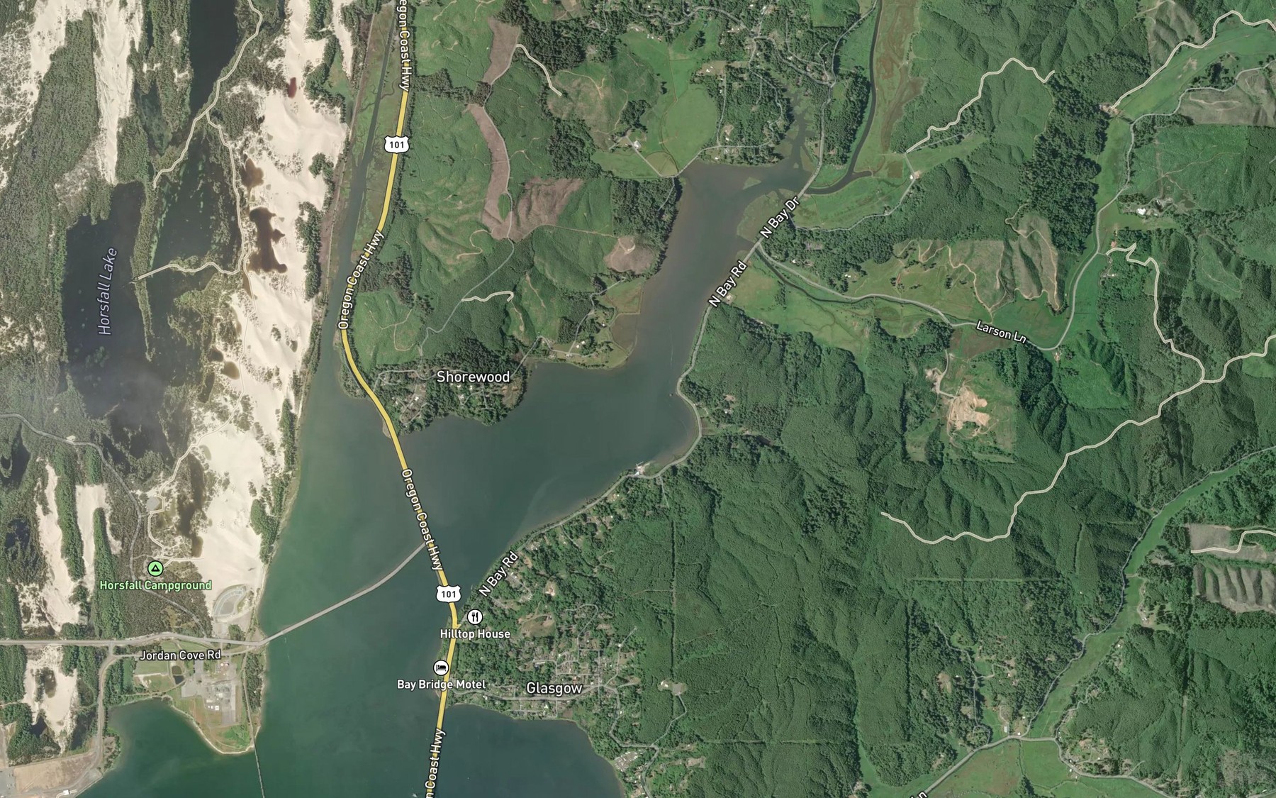 Satellite map of the Haynes Inlet