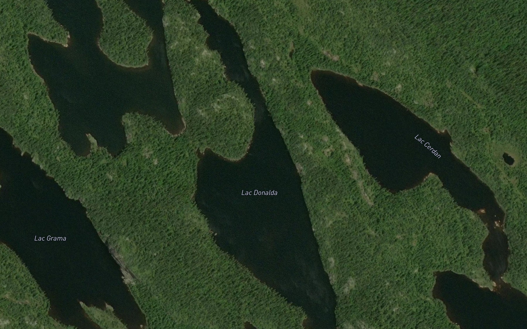 Satellite map of the Lac Donalda