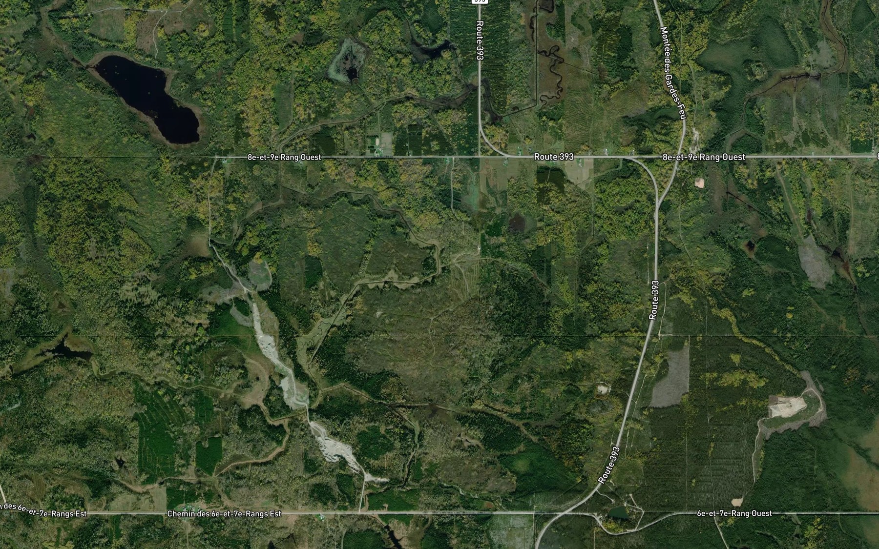 Satellite map of the Branche Gaudette