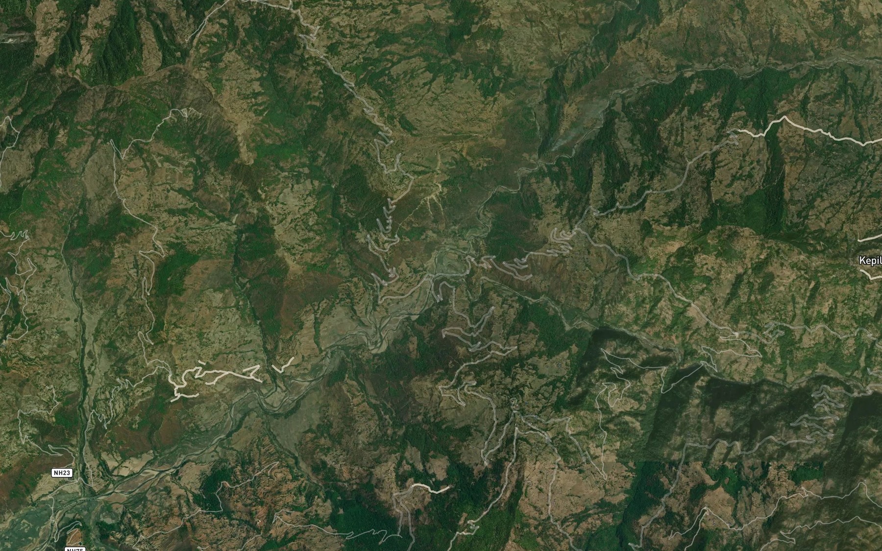 Satellite map of the Tap Khola