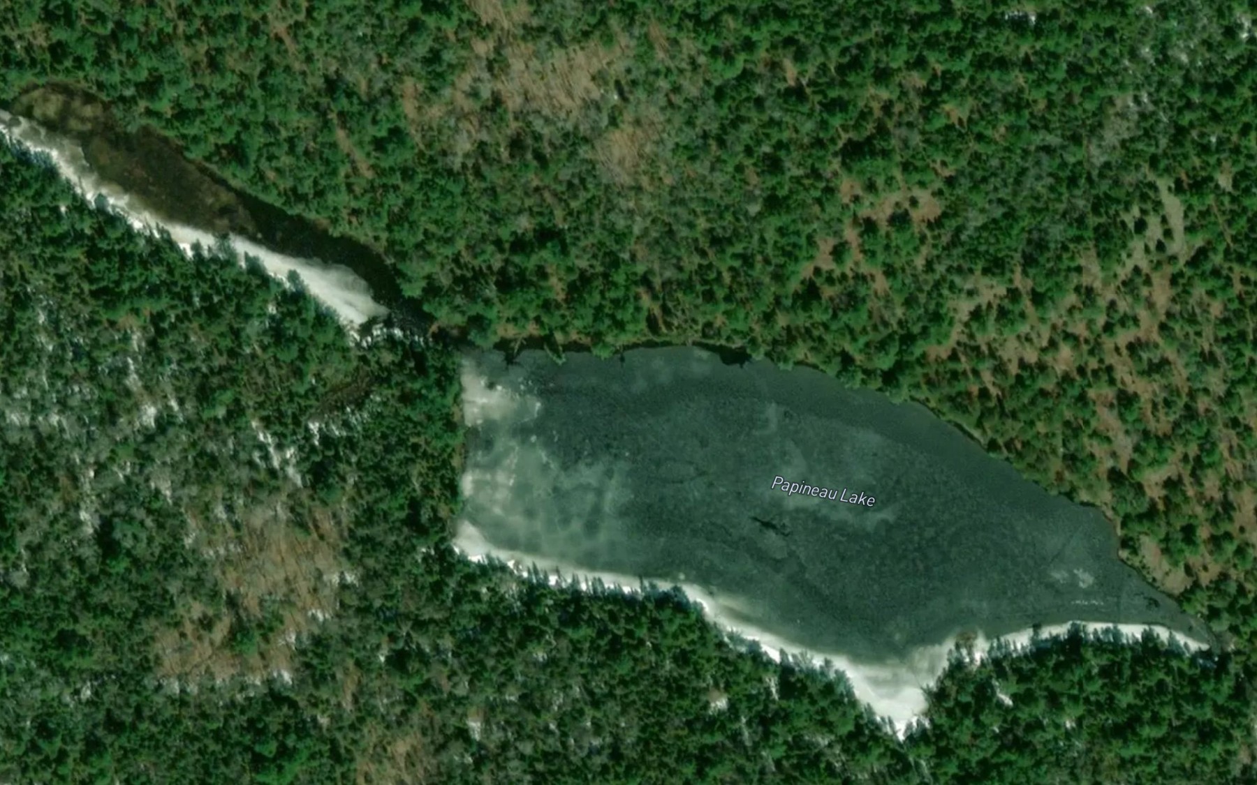 Satellite map of the Papineau Lake