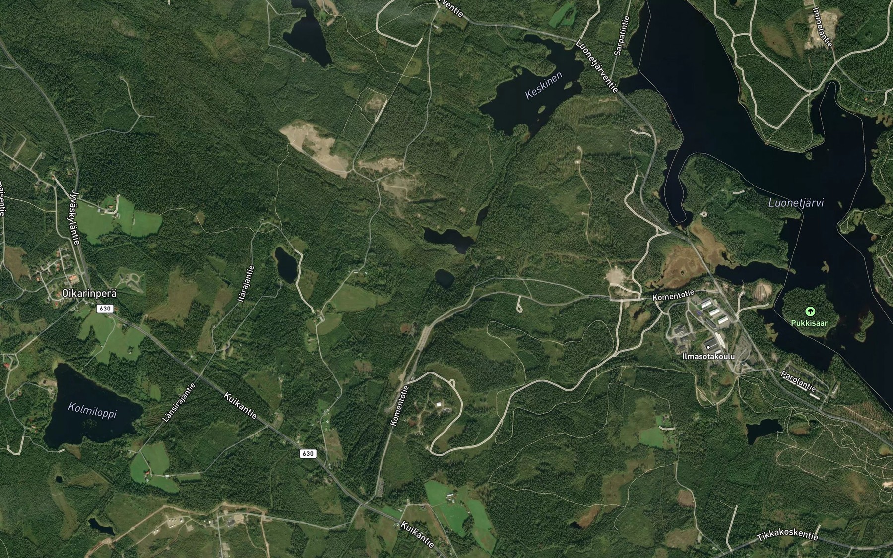 Satellite map of the Valkolampi