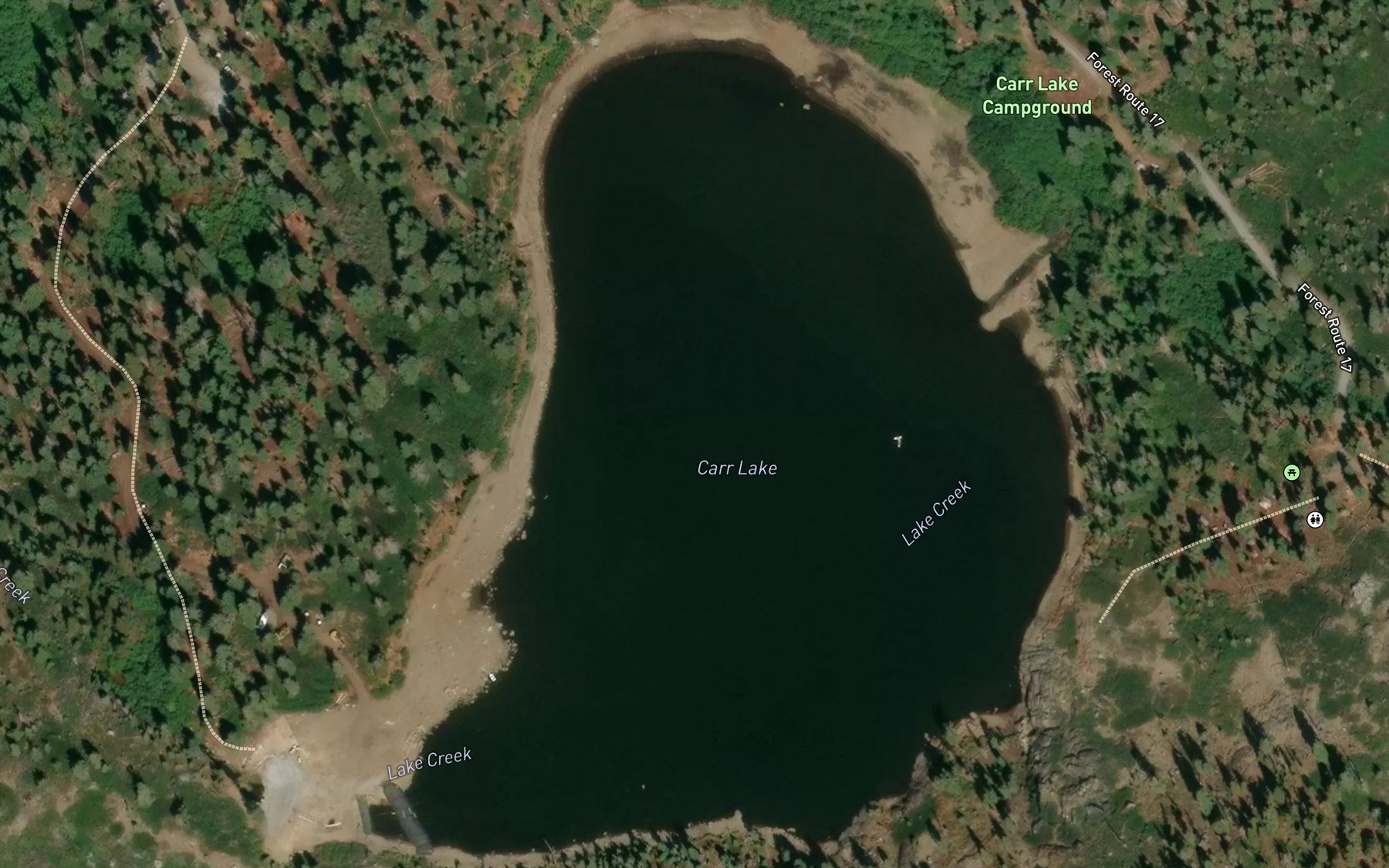 Satellite map of the Carr Lake