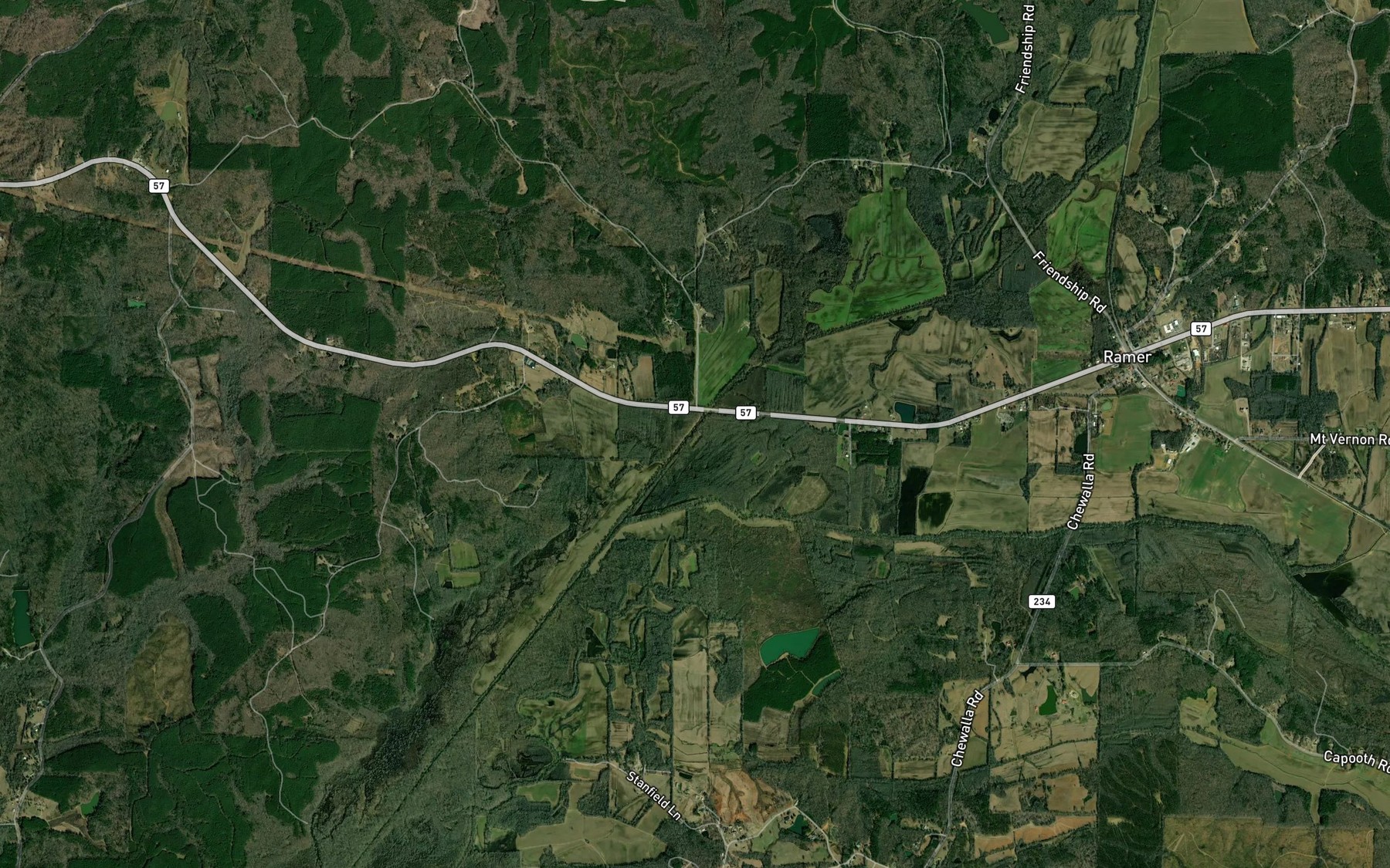 Satellite map of the Cypress Creek Ditch