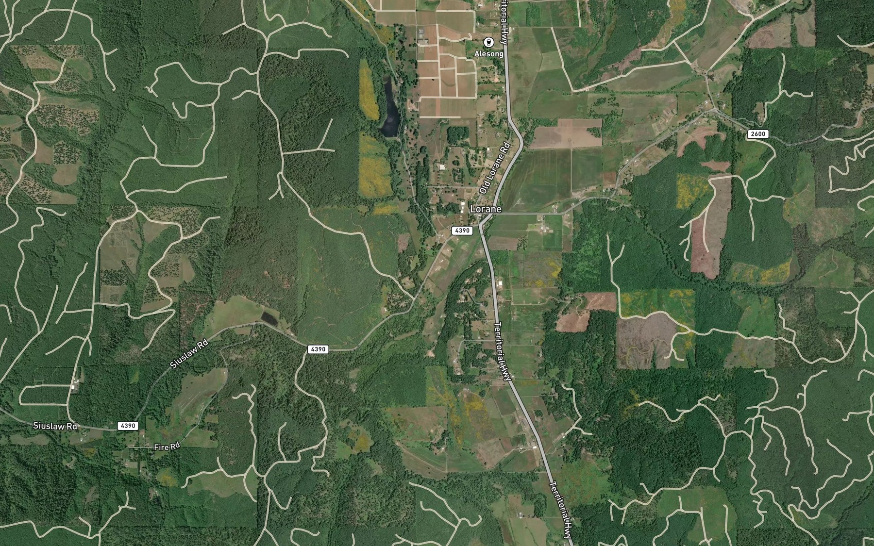 Satellite map of the Farman Creek