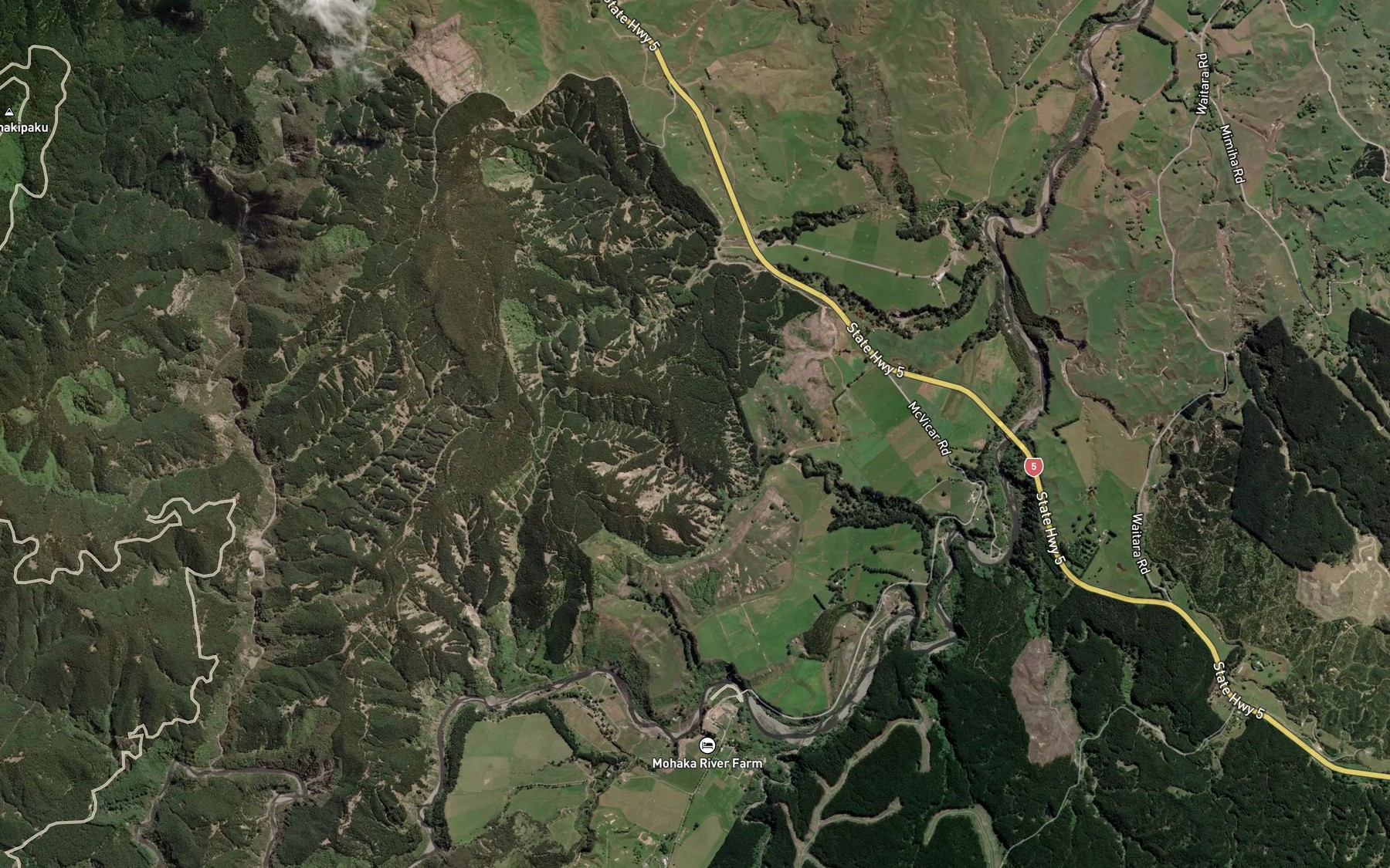 Satellite map of the Waiunutoki Stream