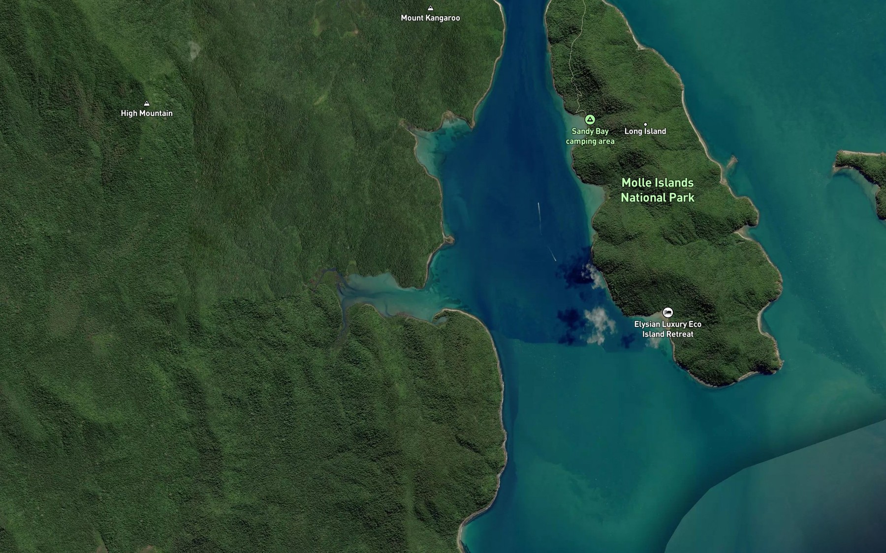 Satellite map of the Andersons Inlet