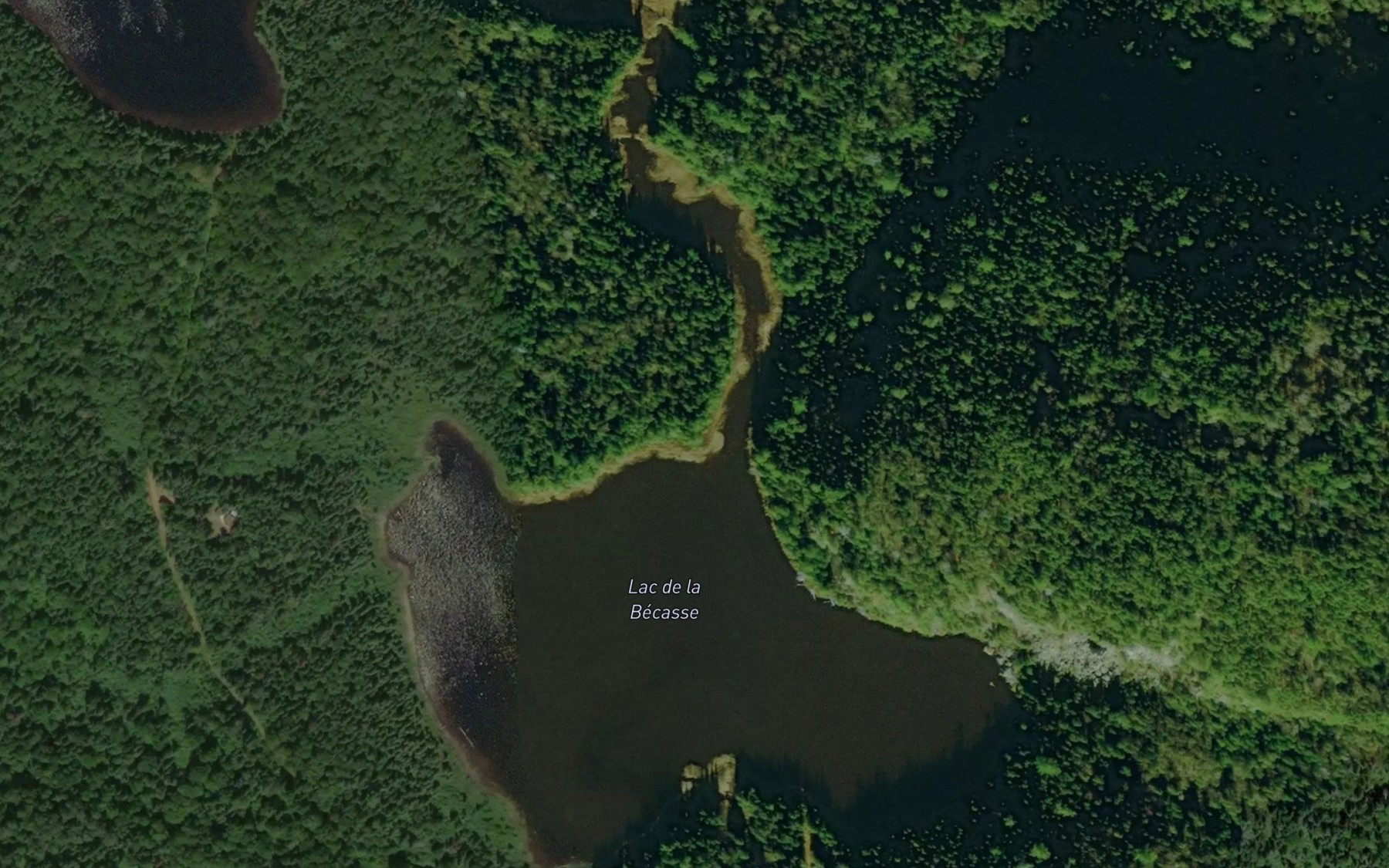 Satellite map of the Lac de la Becasse
