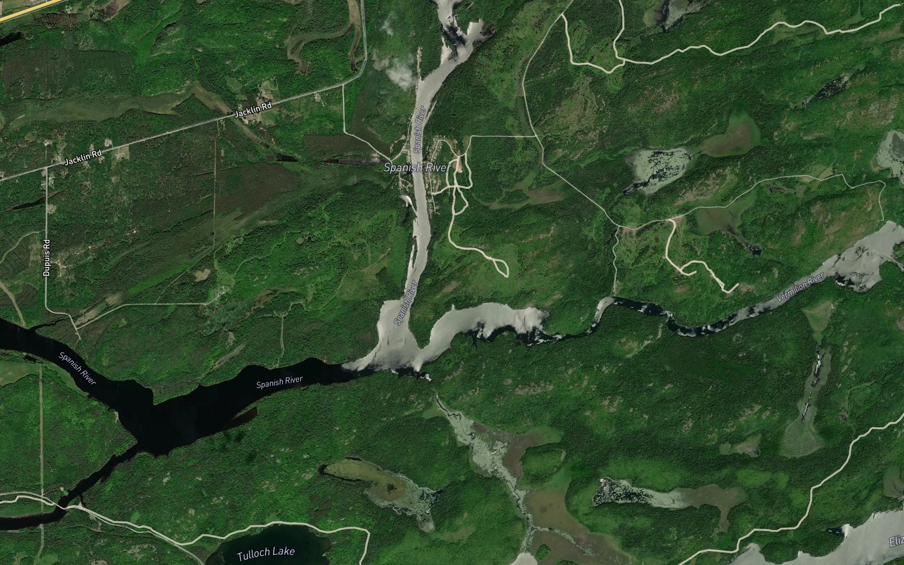 Satellite map of the Vermilion River