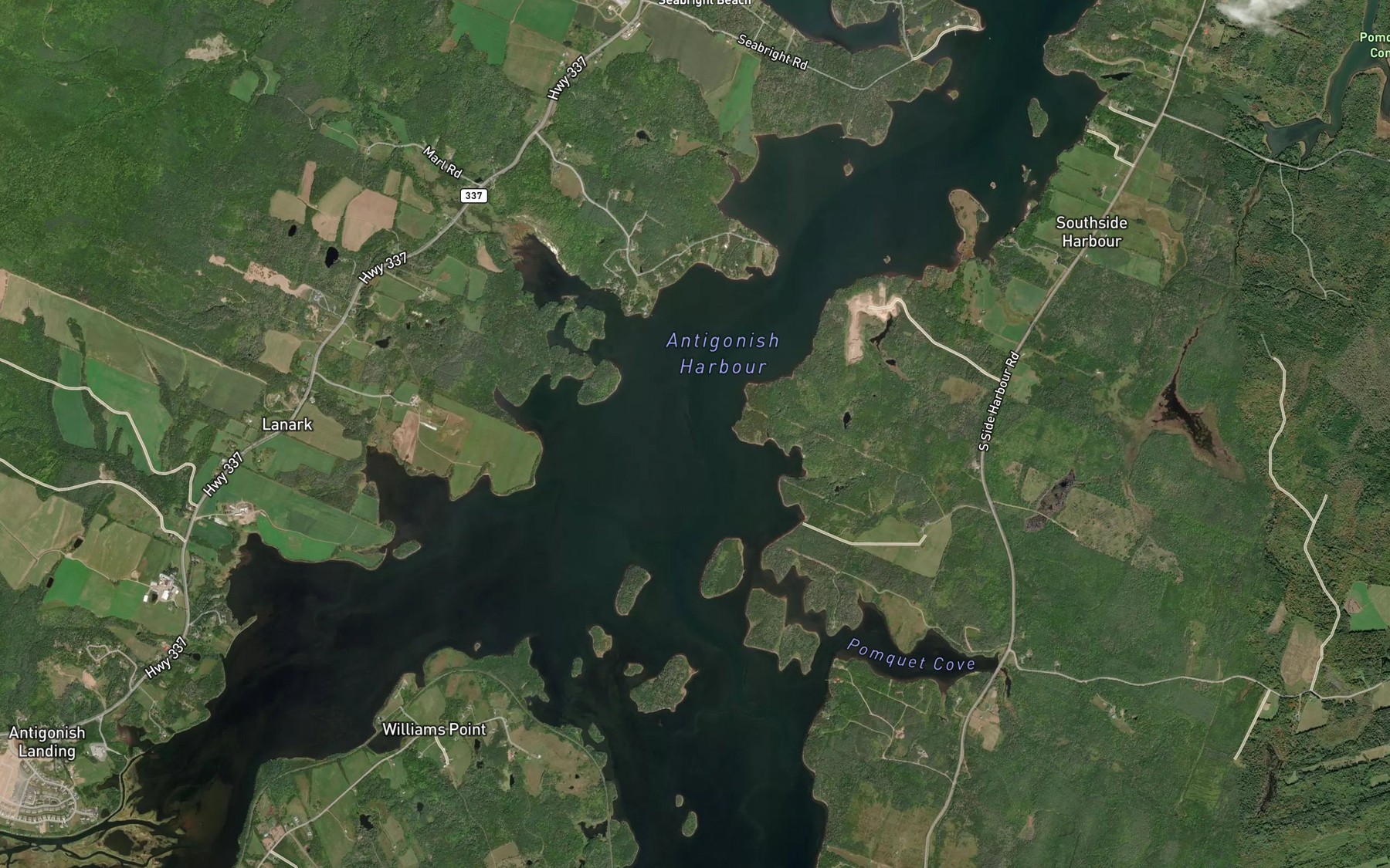 Satellite map of the Dunns Cove
