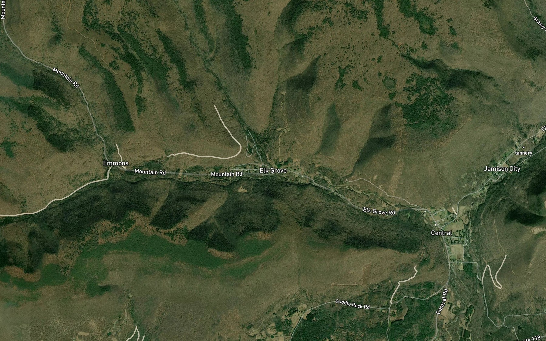 Satellite map of the Elk Run