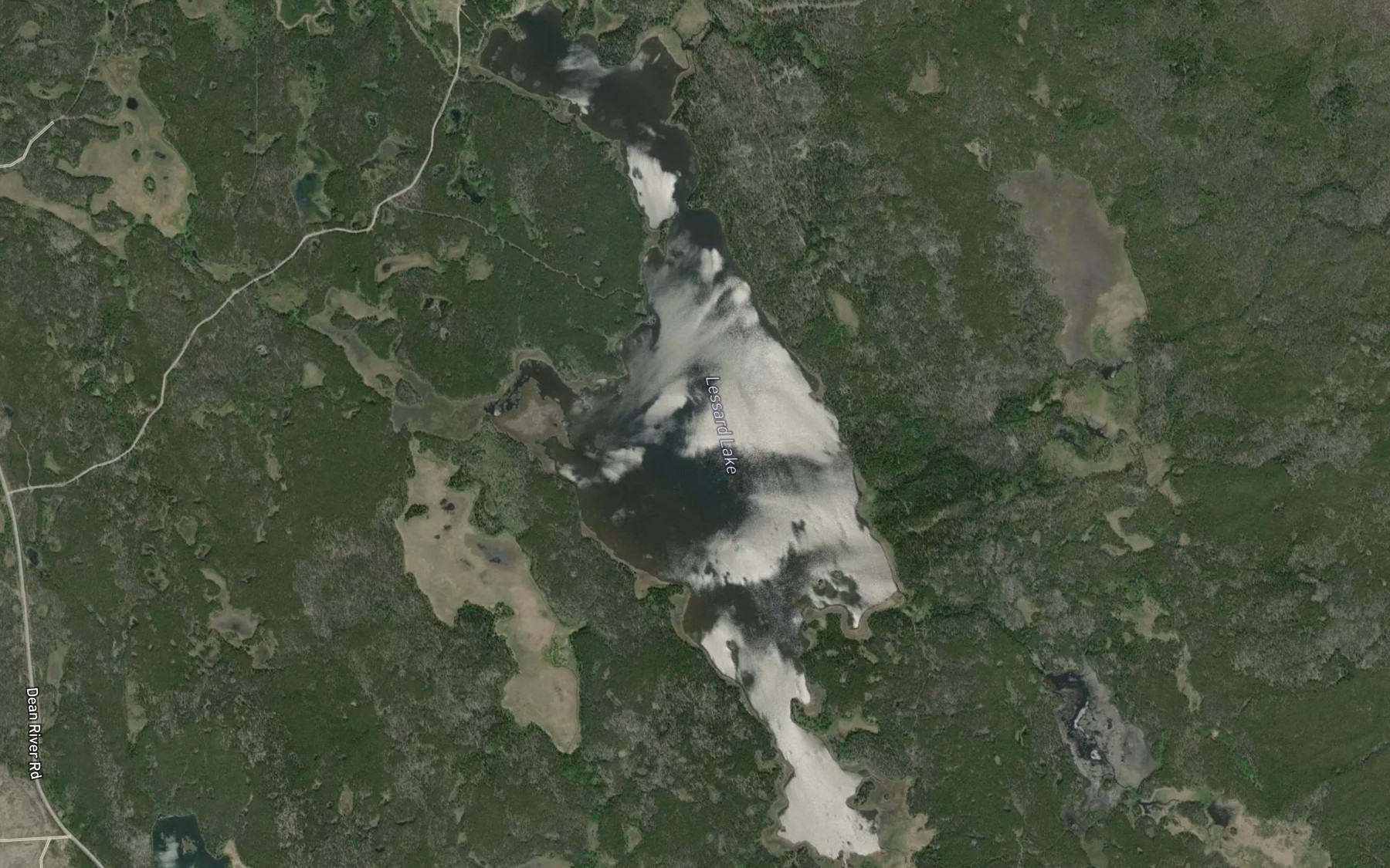 Satellite map of the Lessard Lake