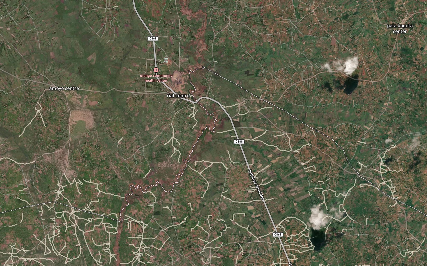 Satellite map of the Kithoko