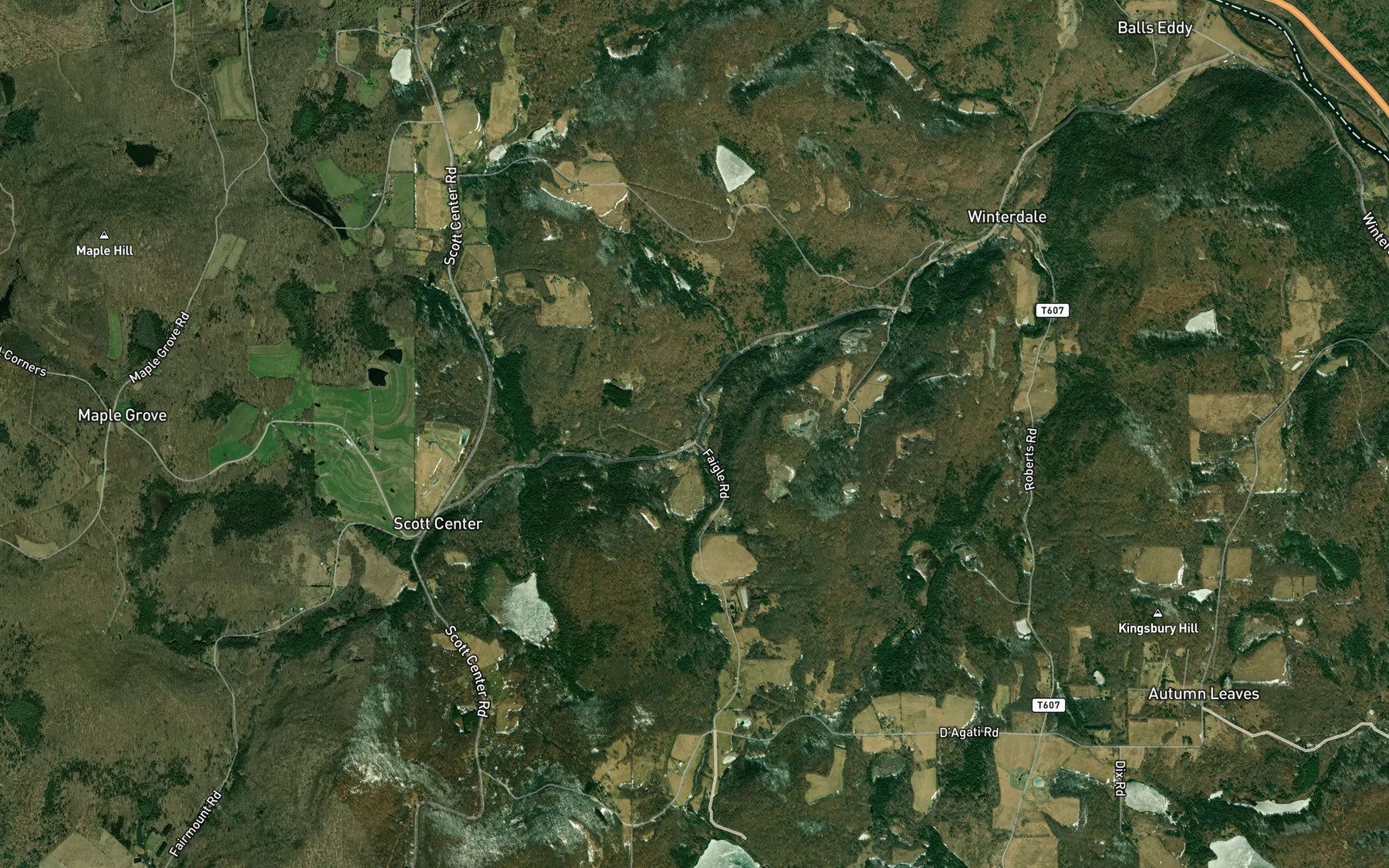 Satellite map of the Hiawatha Creek