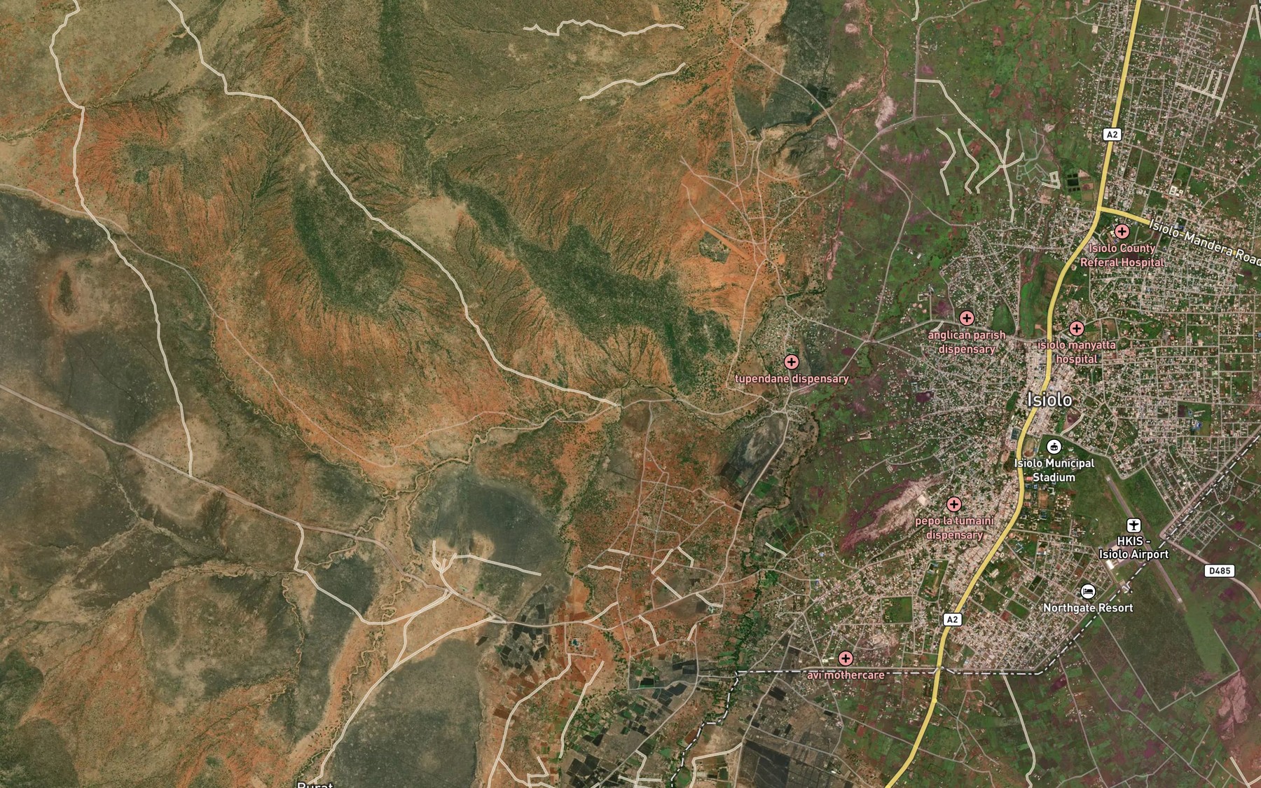 Satellite map of the Lewa