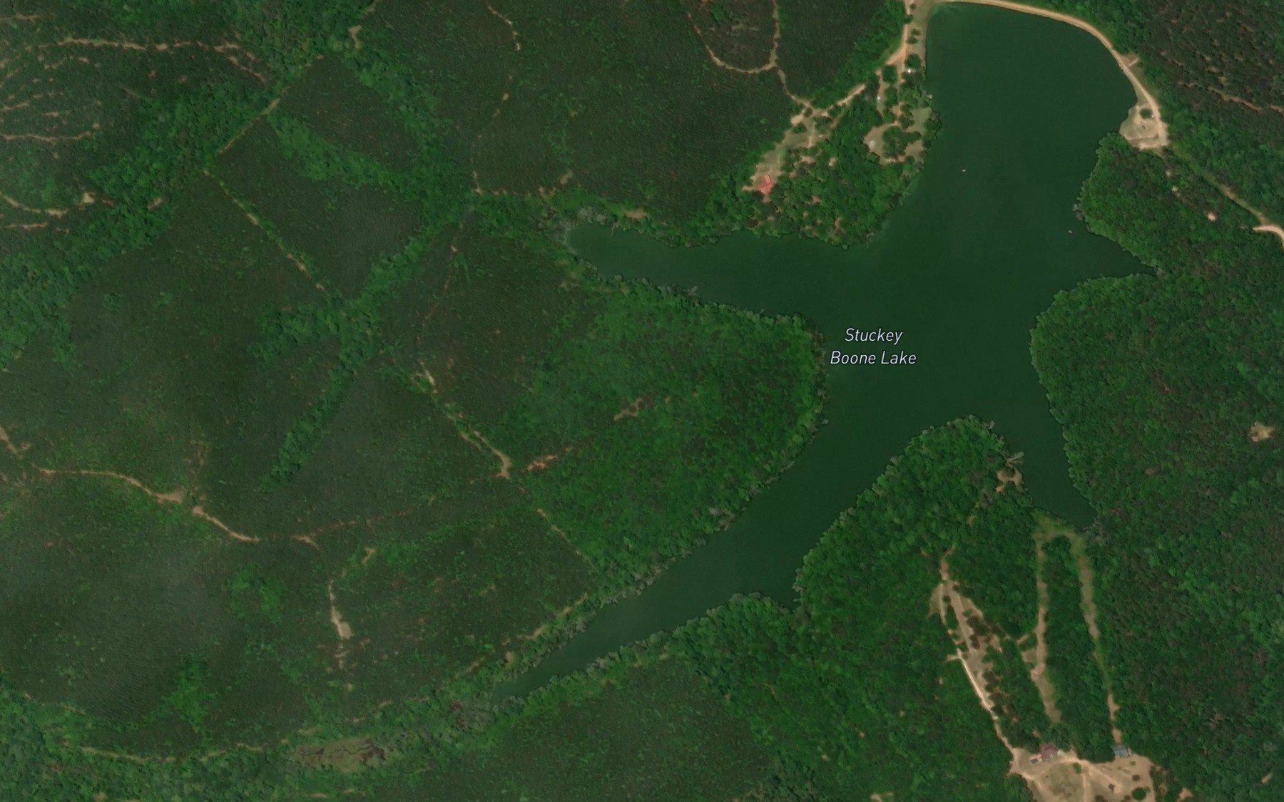 Satellite map of the Stuckey Boone Lake