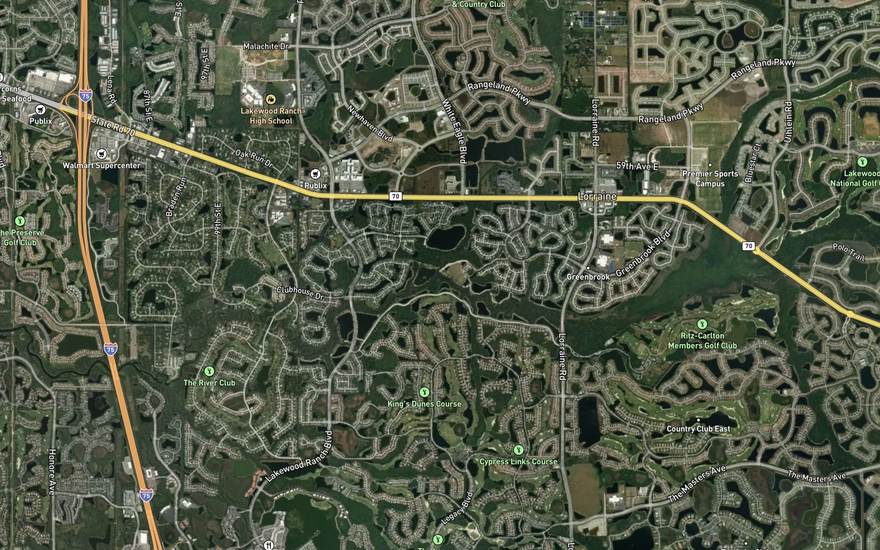 Satellite map of the Wolf Slough