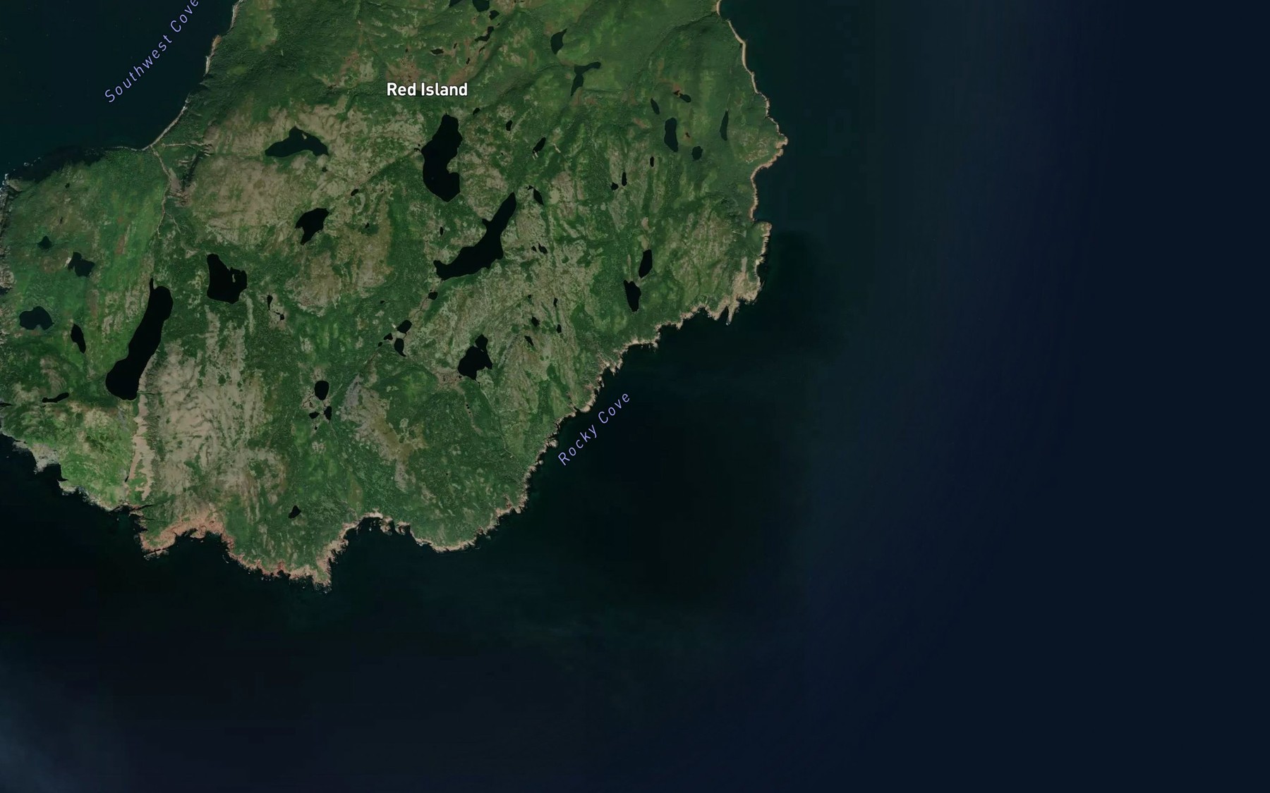 Satellite map of the Rocky Cove