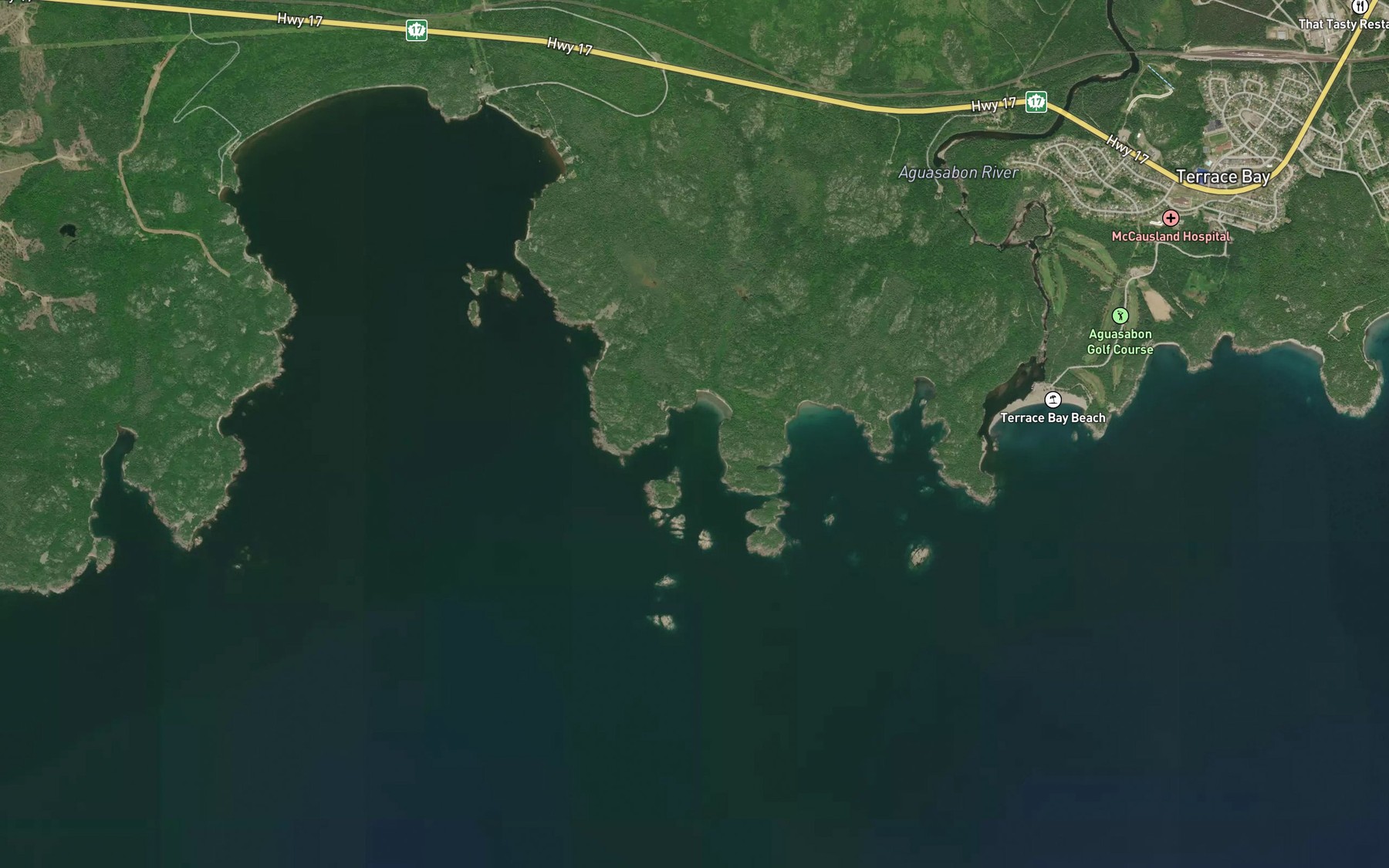 Satellite map of the Lyda Bay