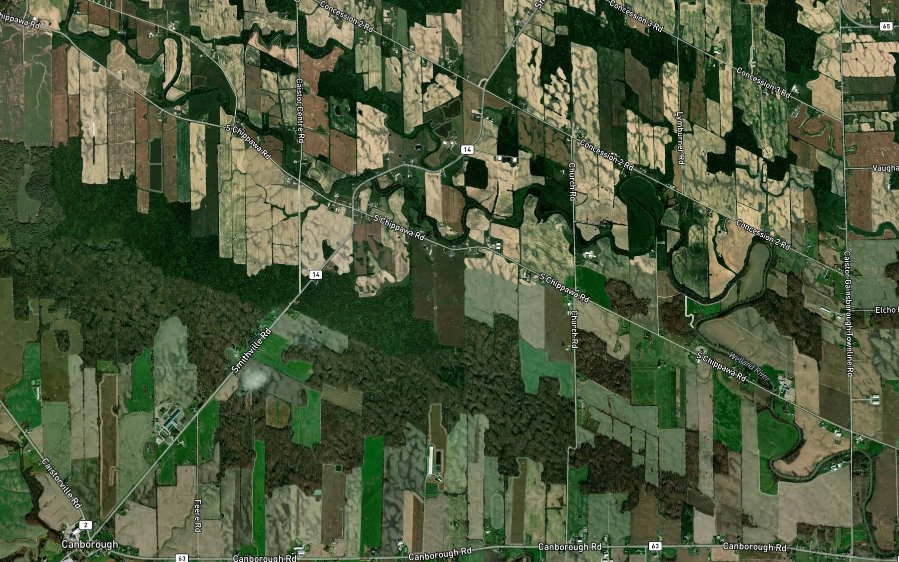 Satellite map of the Mill Creek