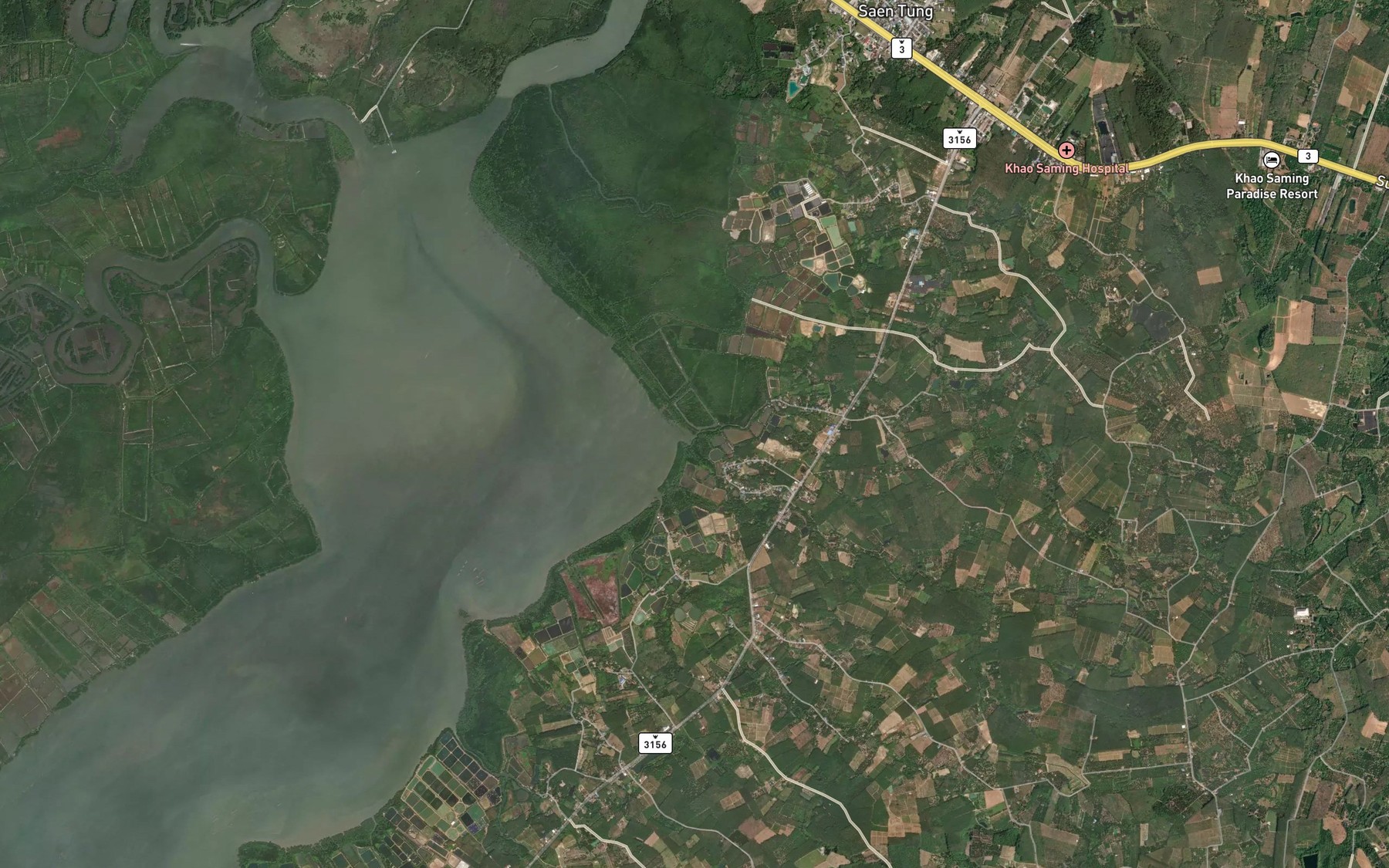 Satellite map of the Khlong Bo Lueng
