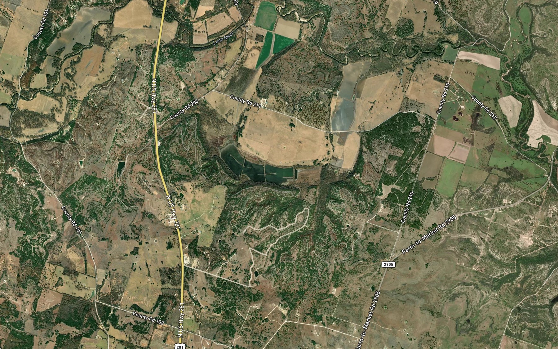Satellite map of the Eidson Lake