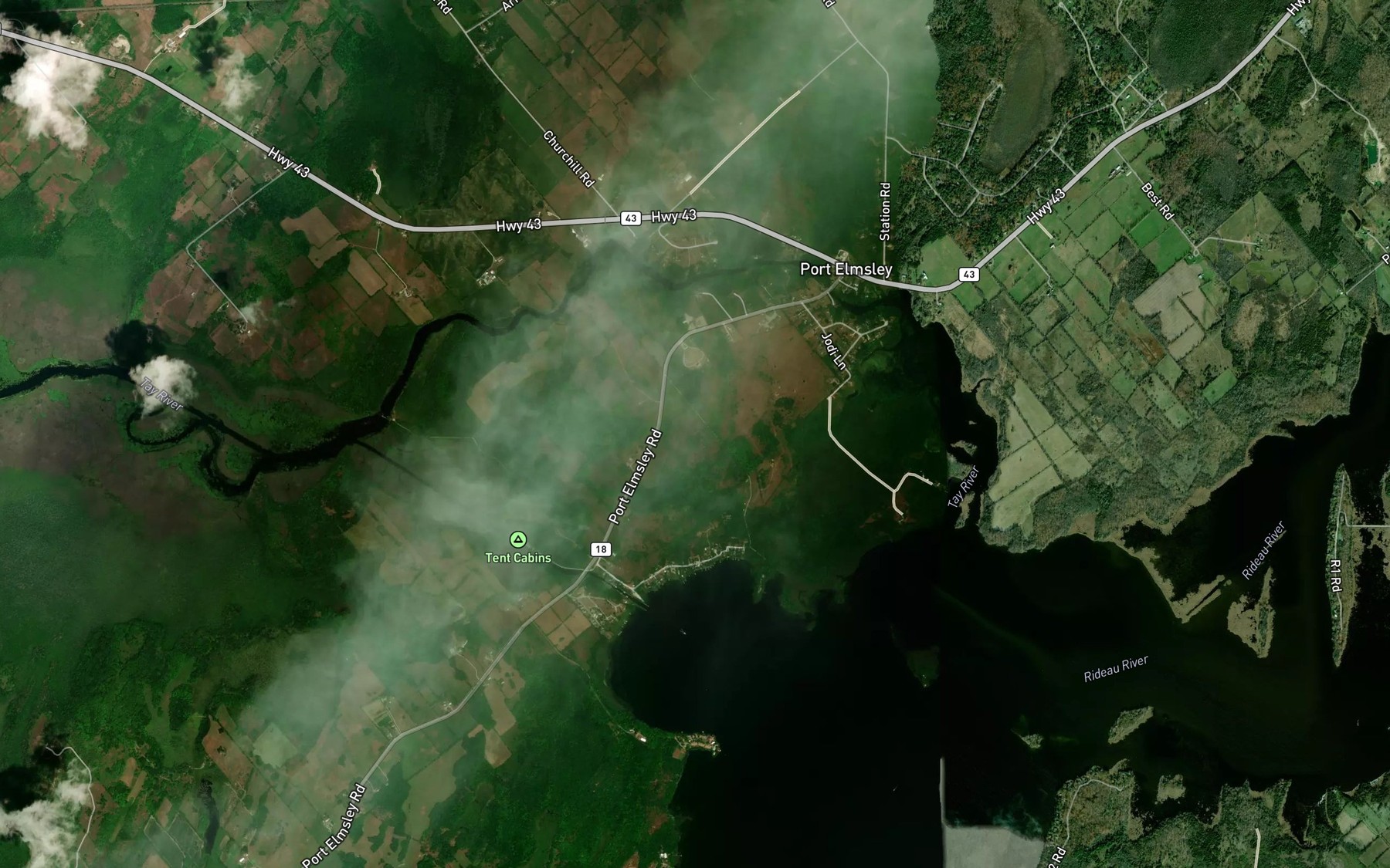 Satellite map of the Tay Canal