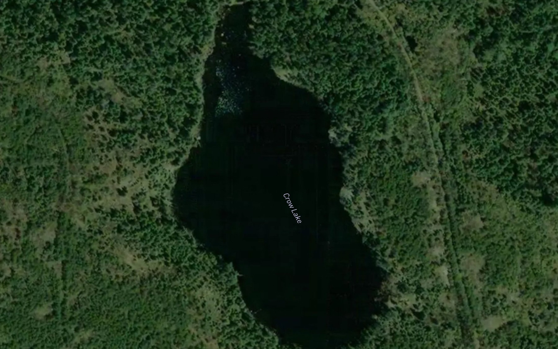 Satellite map of the Crow Lake