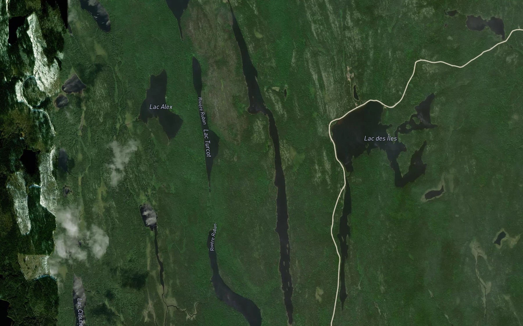 Satellite map of the Lac Suzor