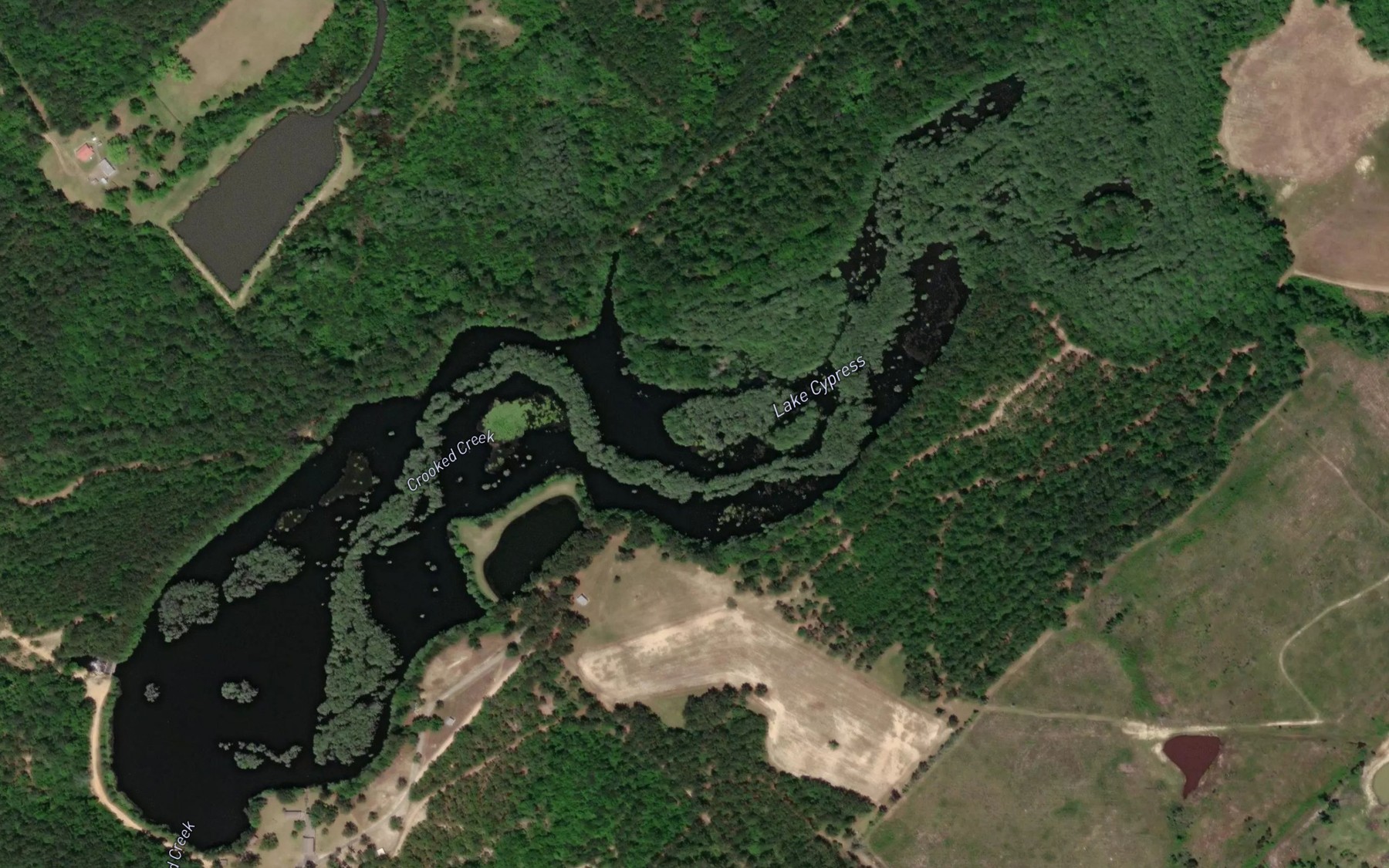 Satellite map of the Lake Cypress