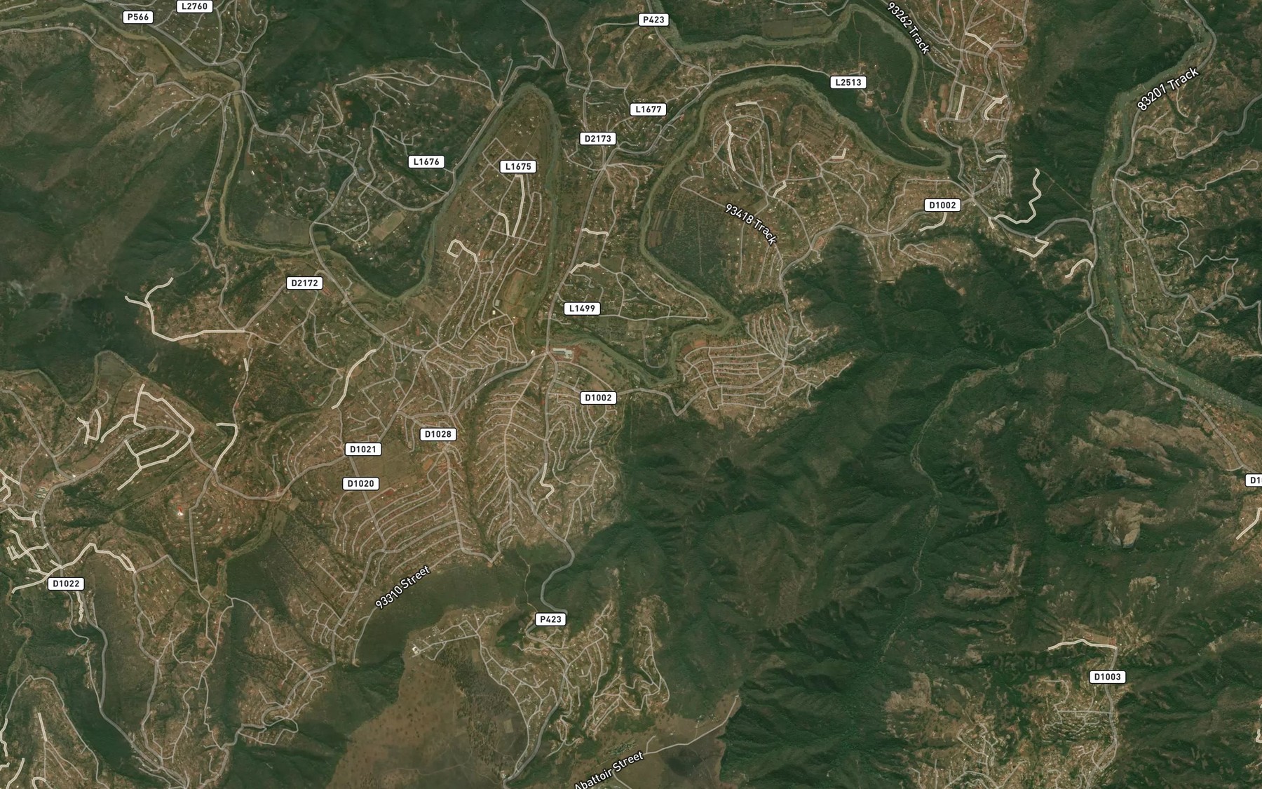 Satellite map of the Gogota River