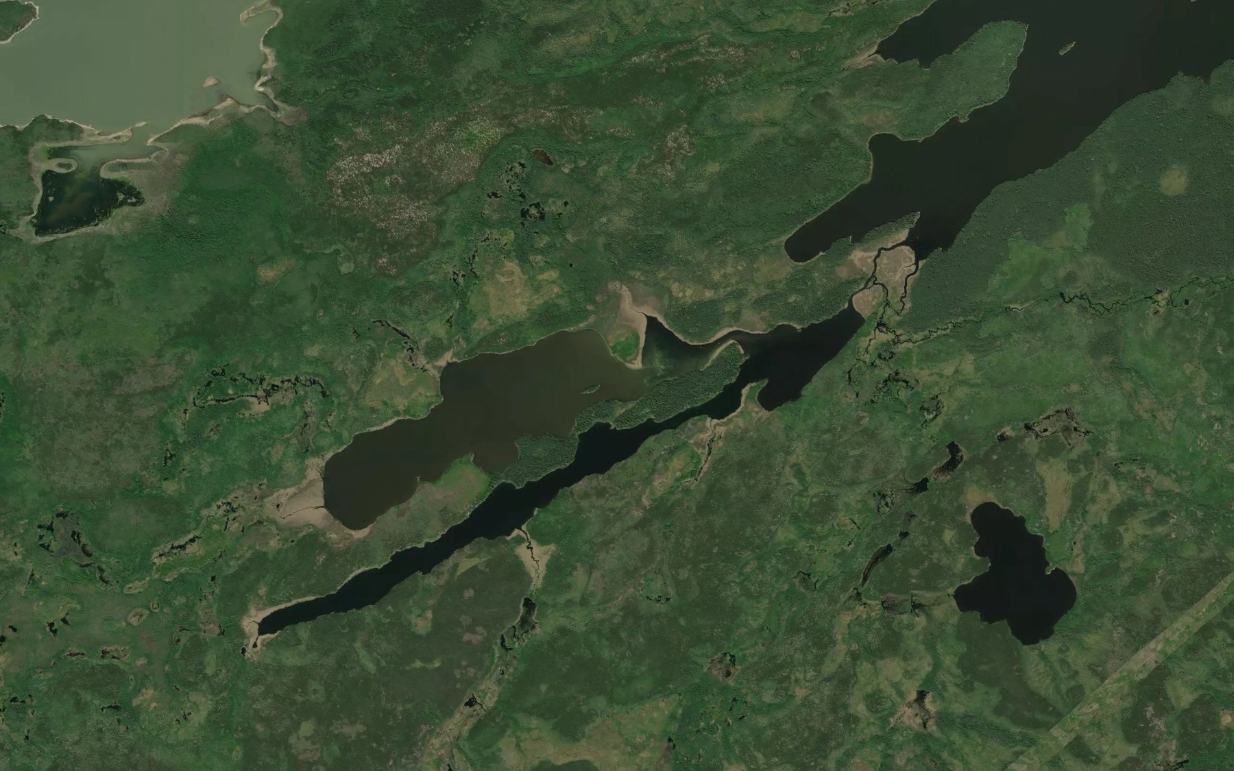 Satellite map of the Thornber Lake