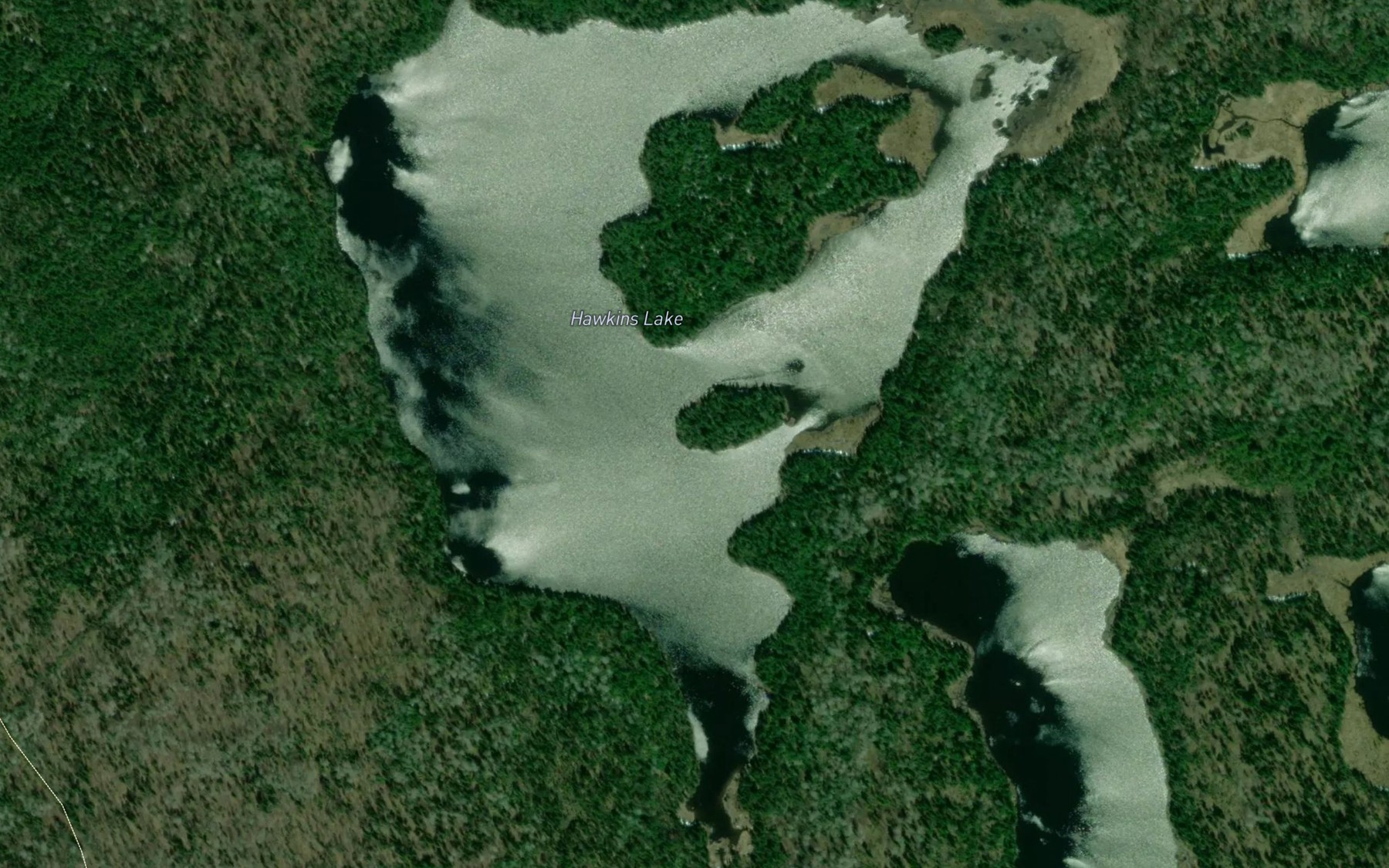 Satellite map of the Hawkins Lake