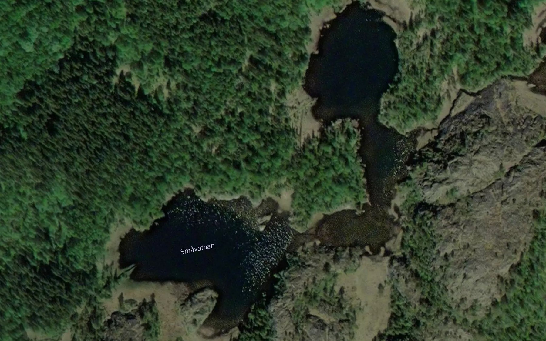 Satellite map of the Smavatnan