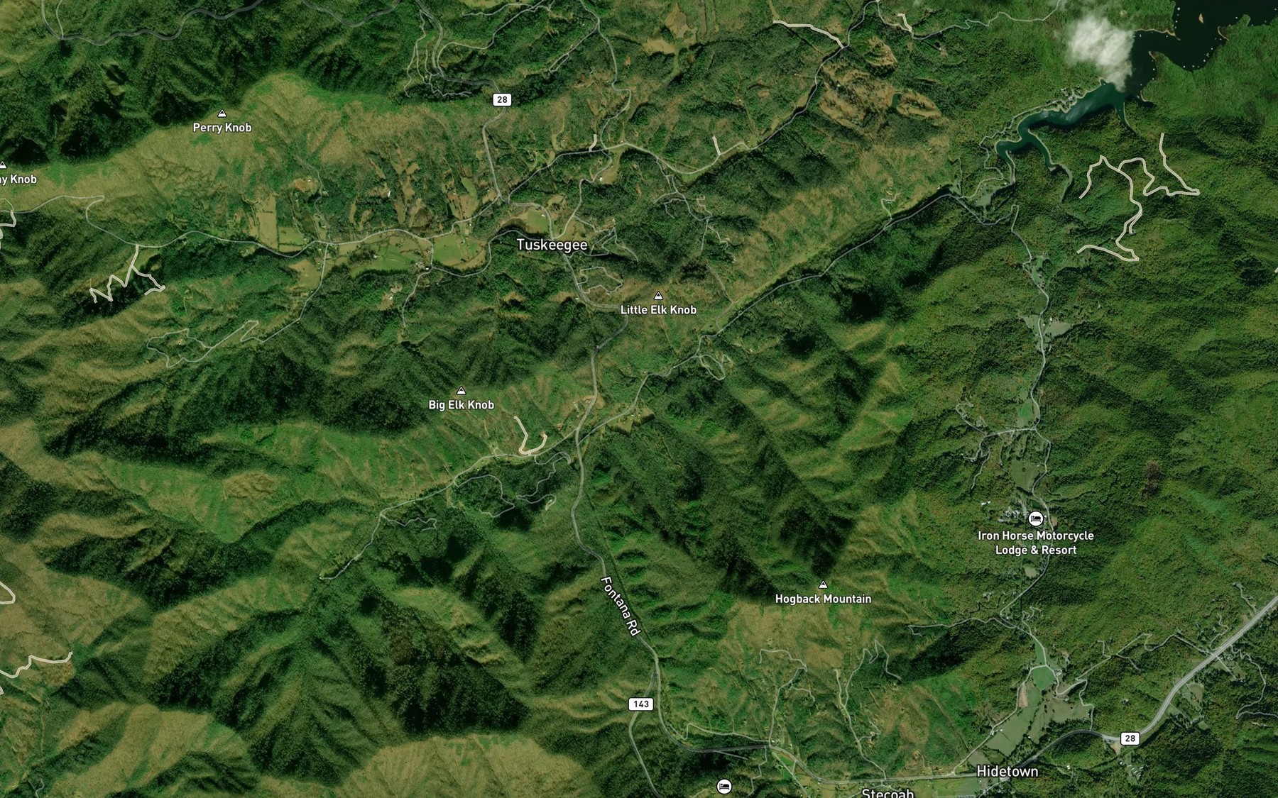 Satellite map of the White Pine Branch