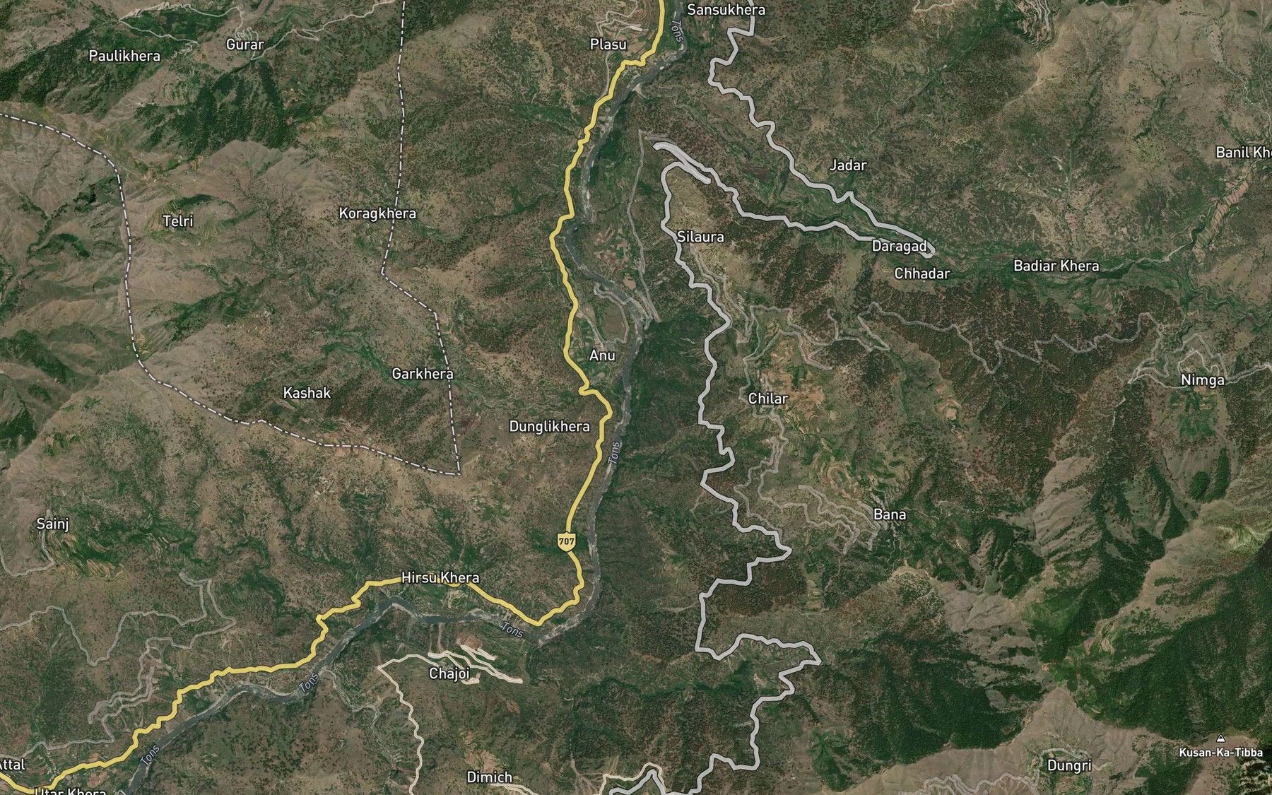 Satellite map of the Gad Nadi