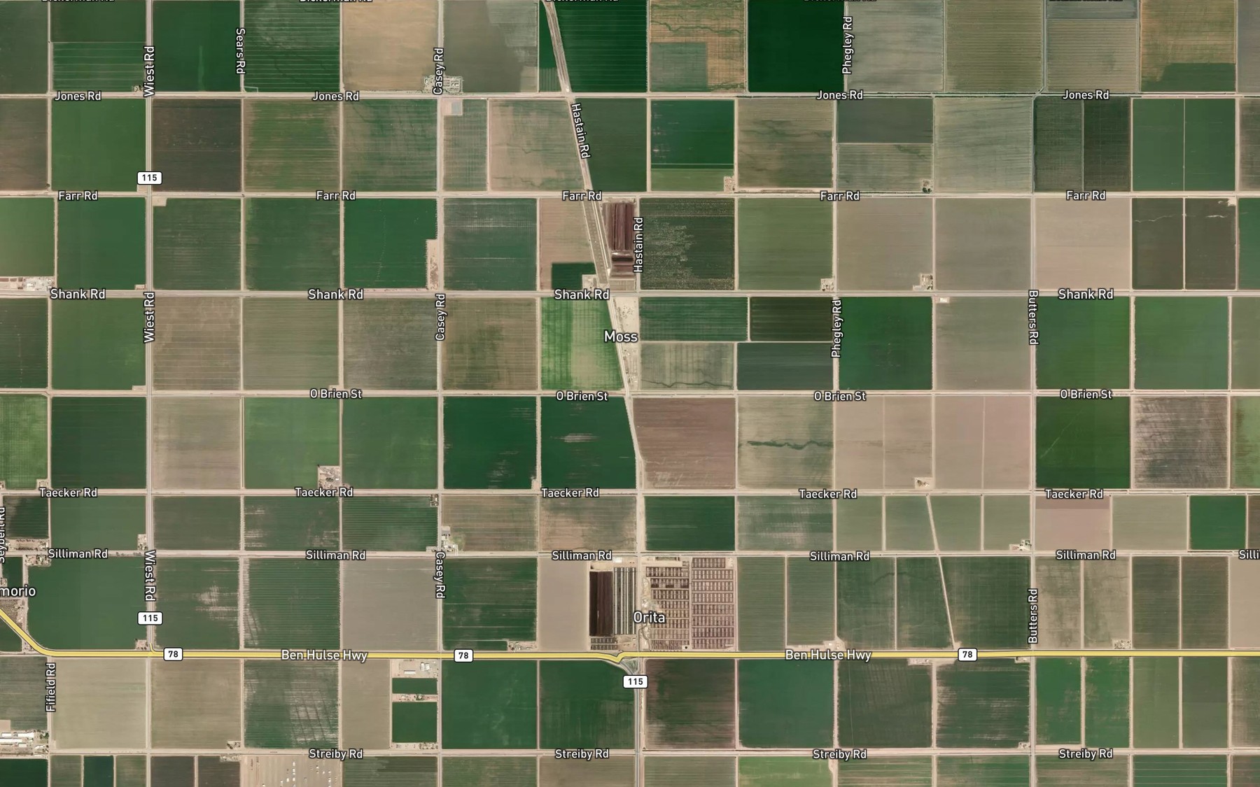 Satellite map of the Moss Lateral