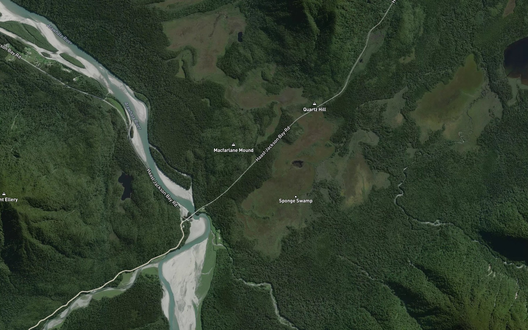 Satellite map of the Dismal Creek