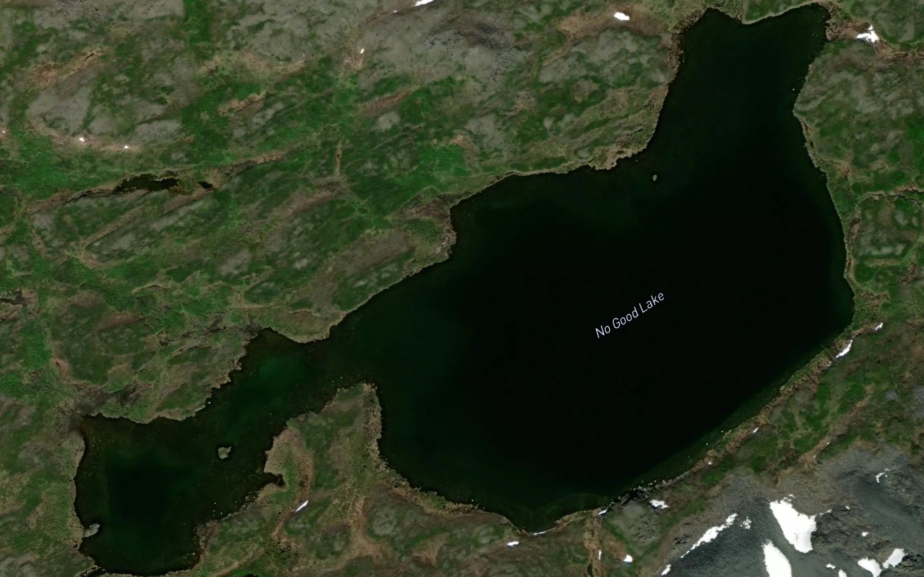 Satellite map of the No Good Lake