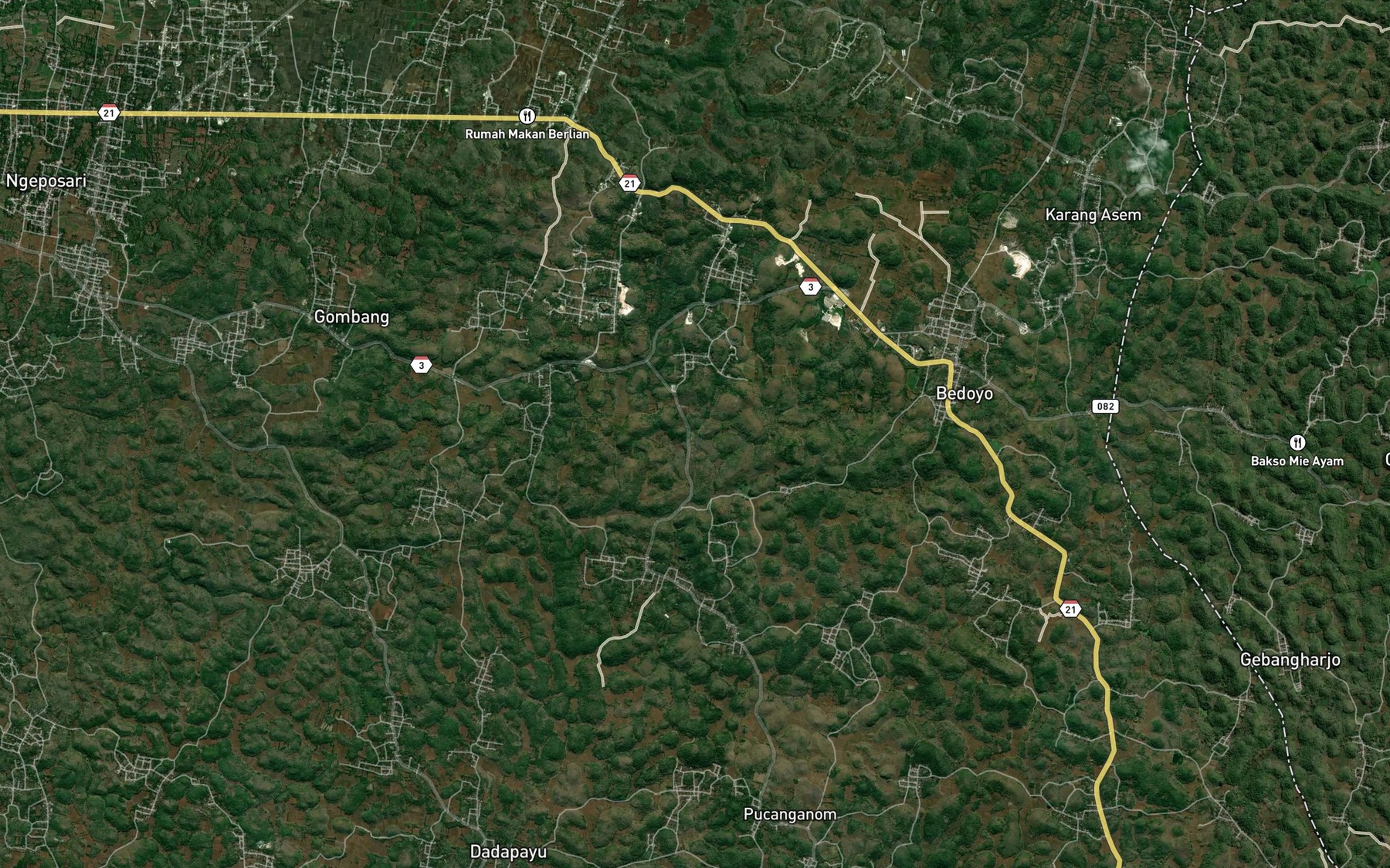 Satellite map of the Telaga Gesing