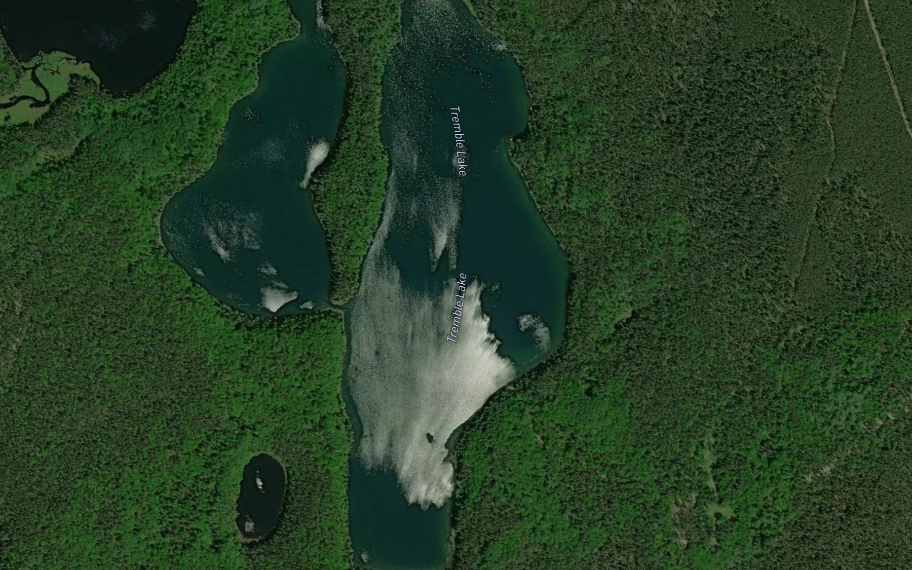 Satellite map of the Tremble Lake