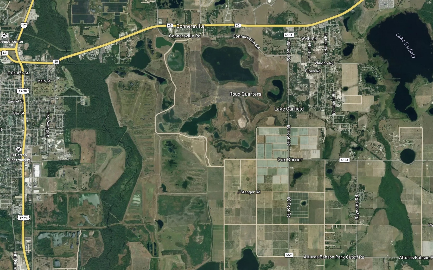 Satellite map of the Lake Erin