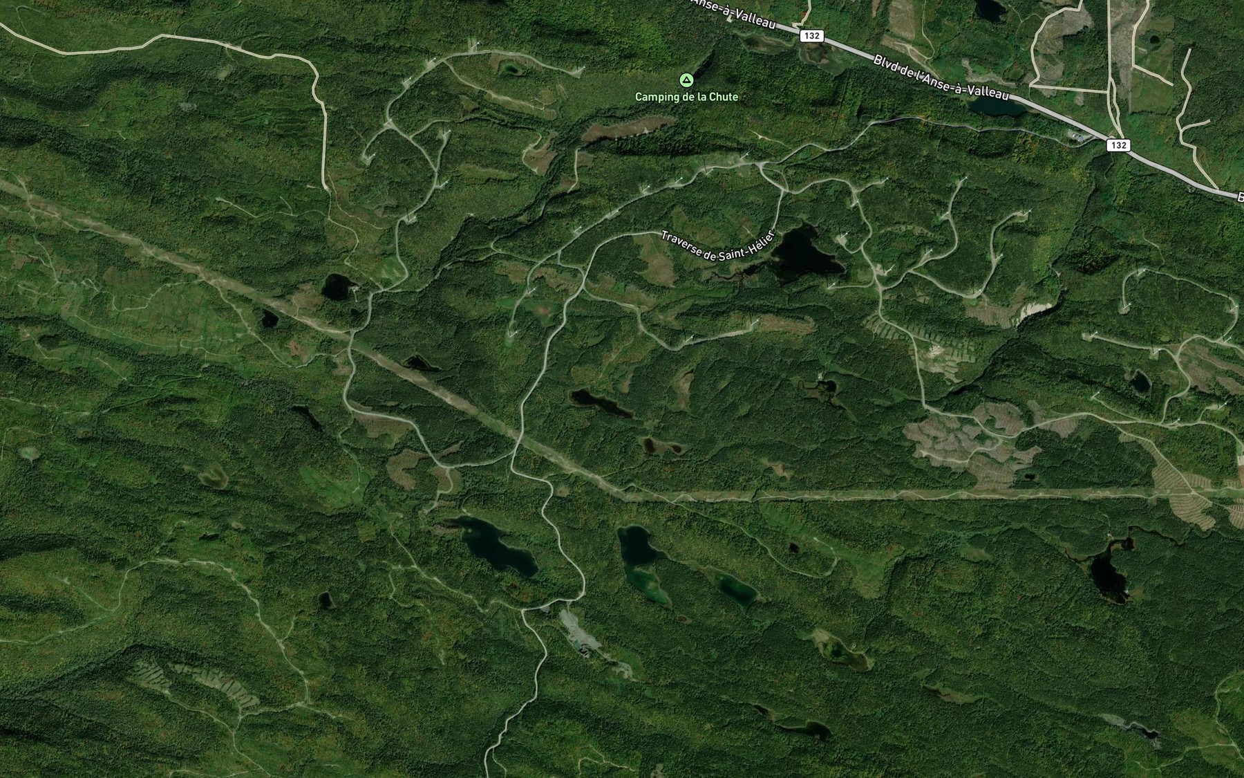 Satellite map of the Lacs des Prairies des Boeufs