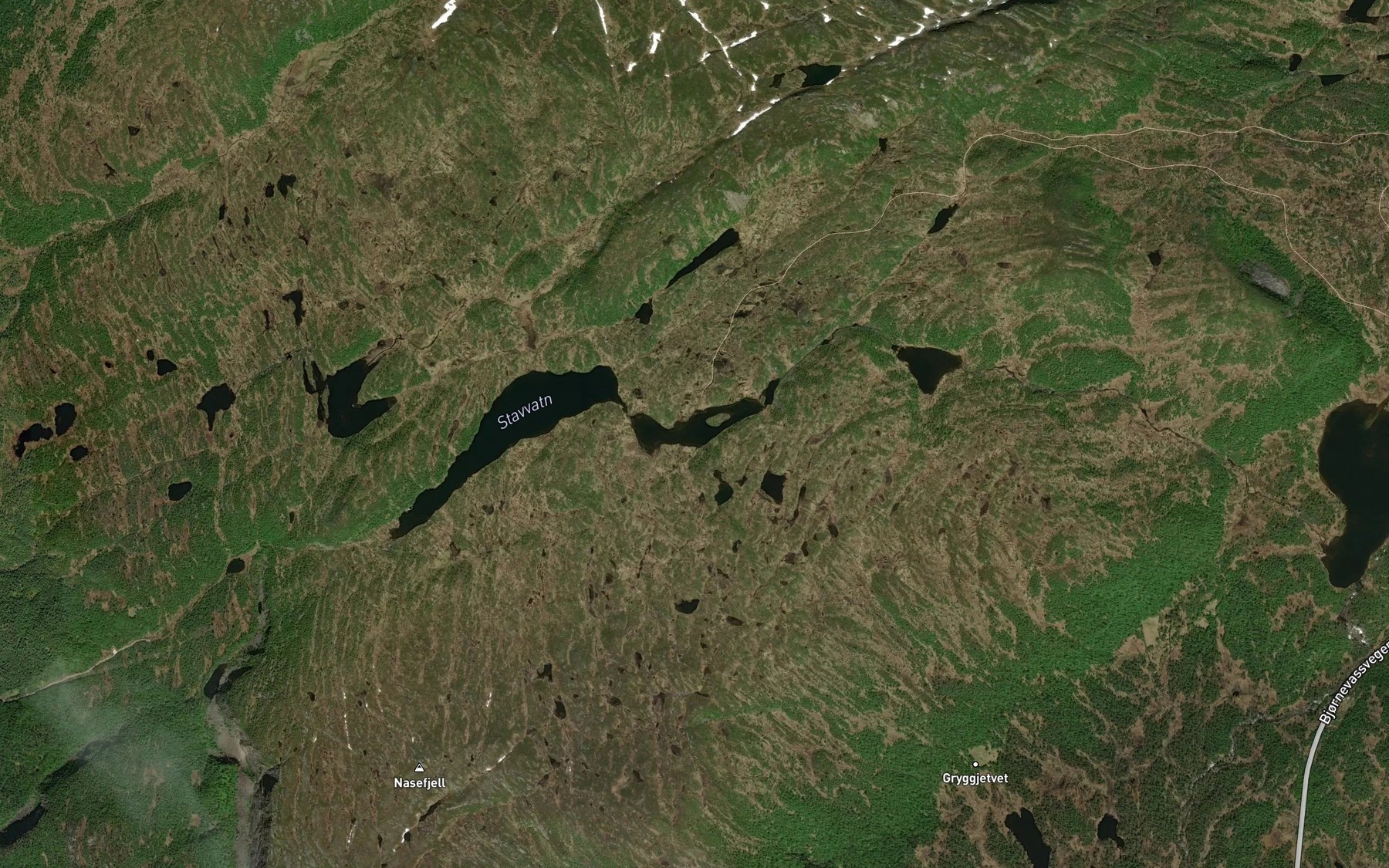 Satellite map of the Kvernevatni,ovre